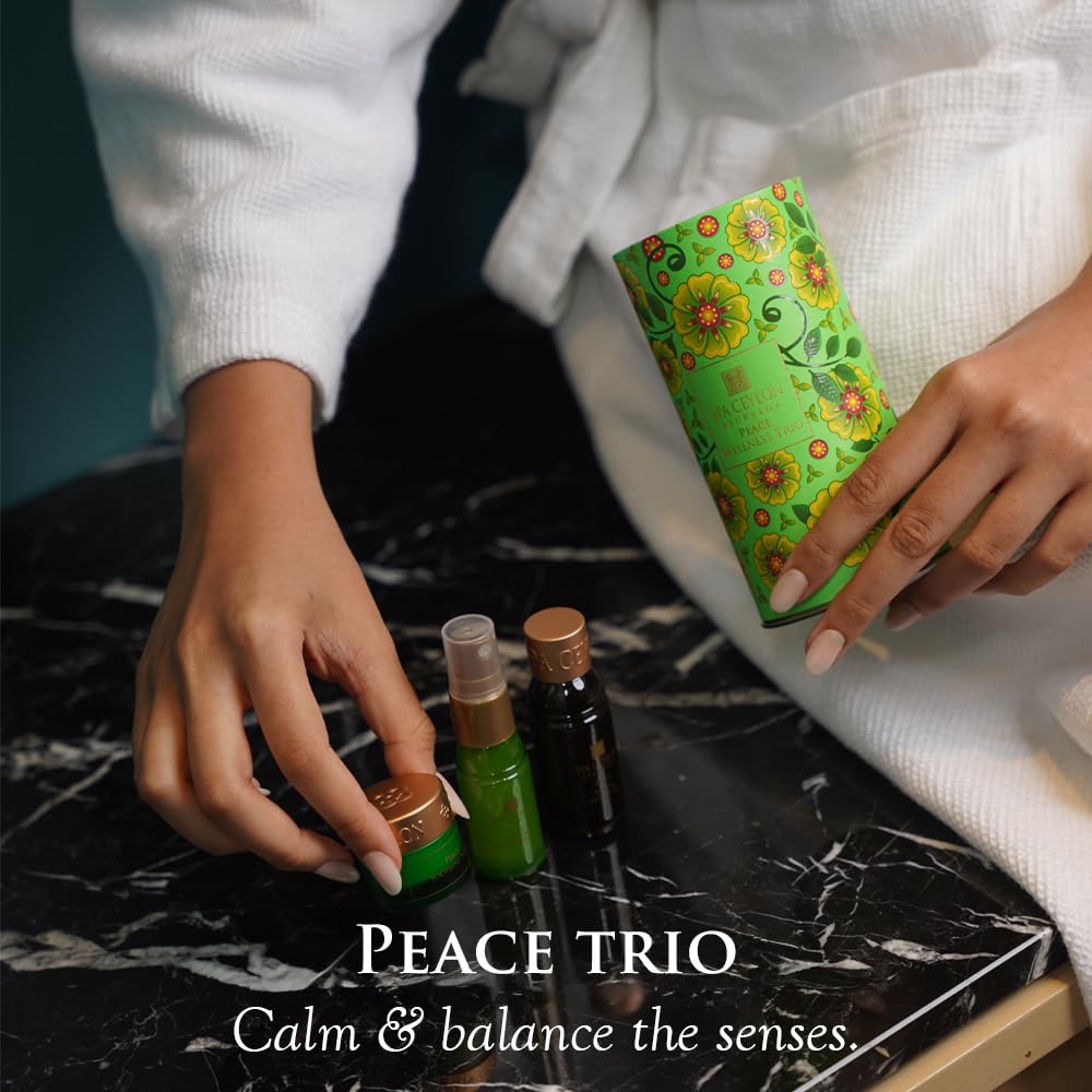 SPA CEYLON – Peace Wellness Trio-Set mit Duschgel, Körpercreme und Balsam, Aromatherapie-Geschenkset für inneren Frieden und Pflege, vegan und auf natürlicher Basis – Bild 3