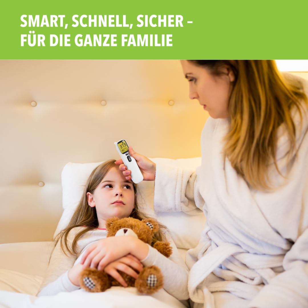 Digitales Fieberthermometer für Babys, Kinder und Erwachsene, Infrarot-Thermometer zur Fiebermessung, Fieberalarm, Stirnthermometer berührungslos, Fiebermessgerät vielseitig einsetzbar – Bild 5