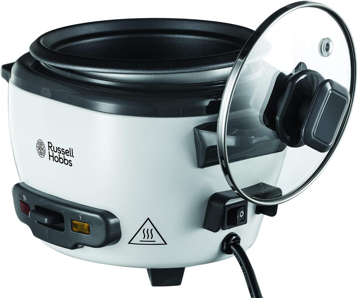 Russell Hobbs Reiskocher klein 0,8l (inkl. Dampfgareinsatz, Warmhaltefunktion, antihaftbeschichteter Kochtopf, Reislöffel & Messbecher) Schongarer für Gemüse & Fisch 27030-56 – Bild 5
