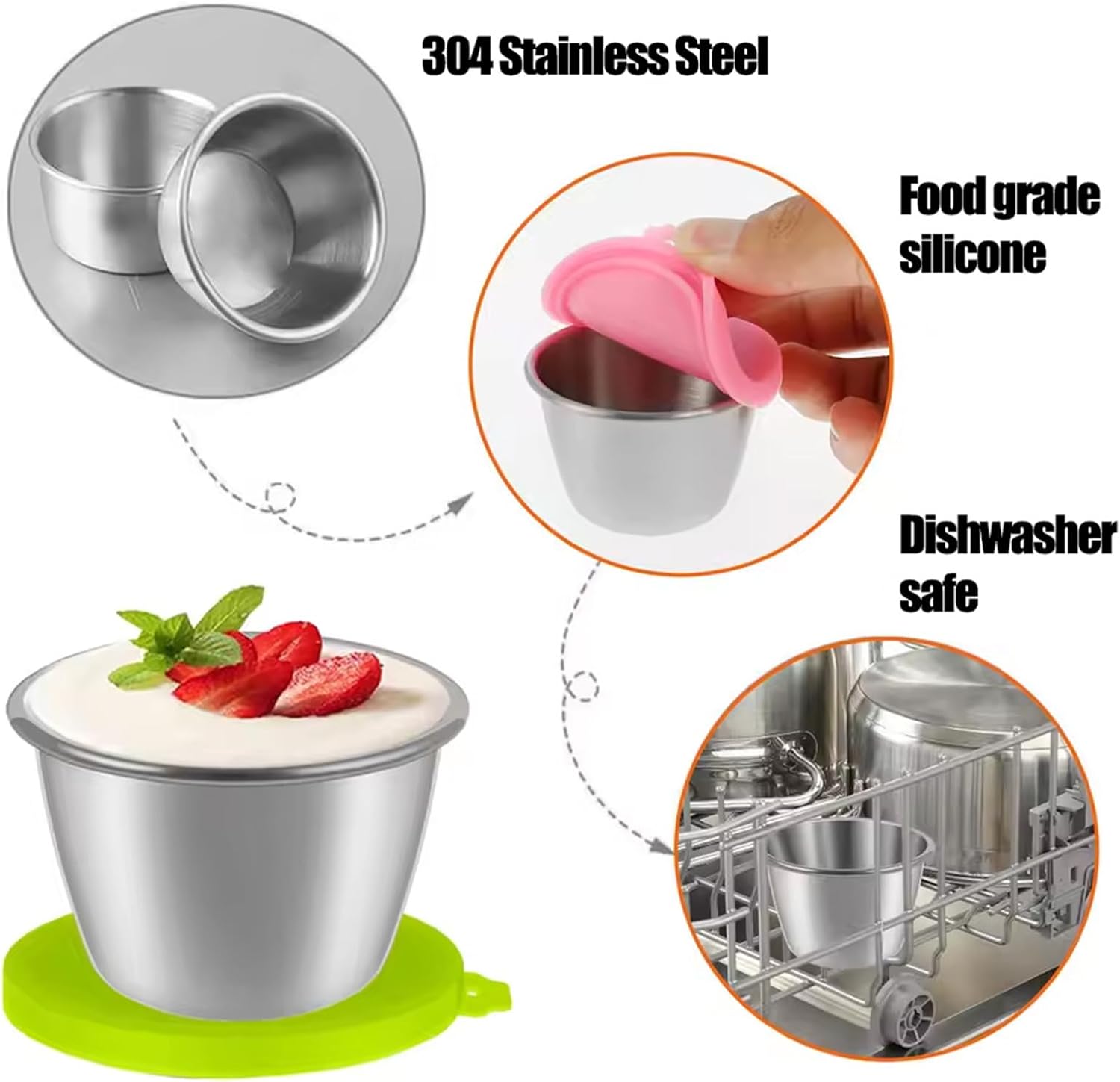PandaEar Edelstahl-Behälter für Salatdressings mit Deckel – Set mit 6 Mini-Dosen mit Deckel, auslaufsichere Saucenbehälter, kleine Lebensmittelbehälter für Lunchbox und Essenszubereitung – Bild 4