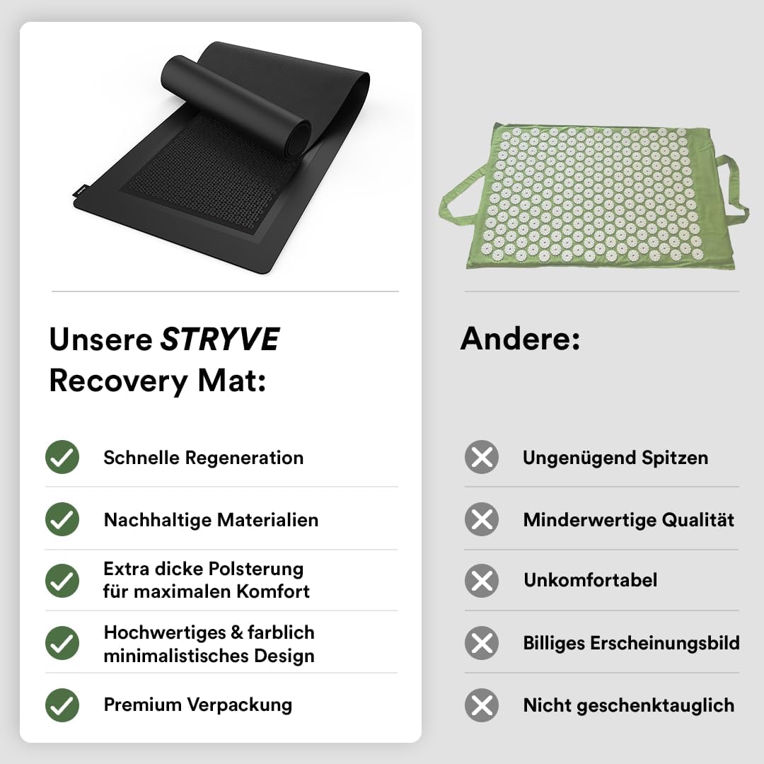 STRYVE Akupressurmatte Erholungsmatte 181 x 61 cm – Wohltuende Massagematte für eine bessere Durchblutung mit 6.800 Akupressurtipps – Gegen Schmerzen & Verspannungen – Bild 5