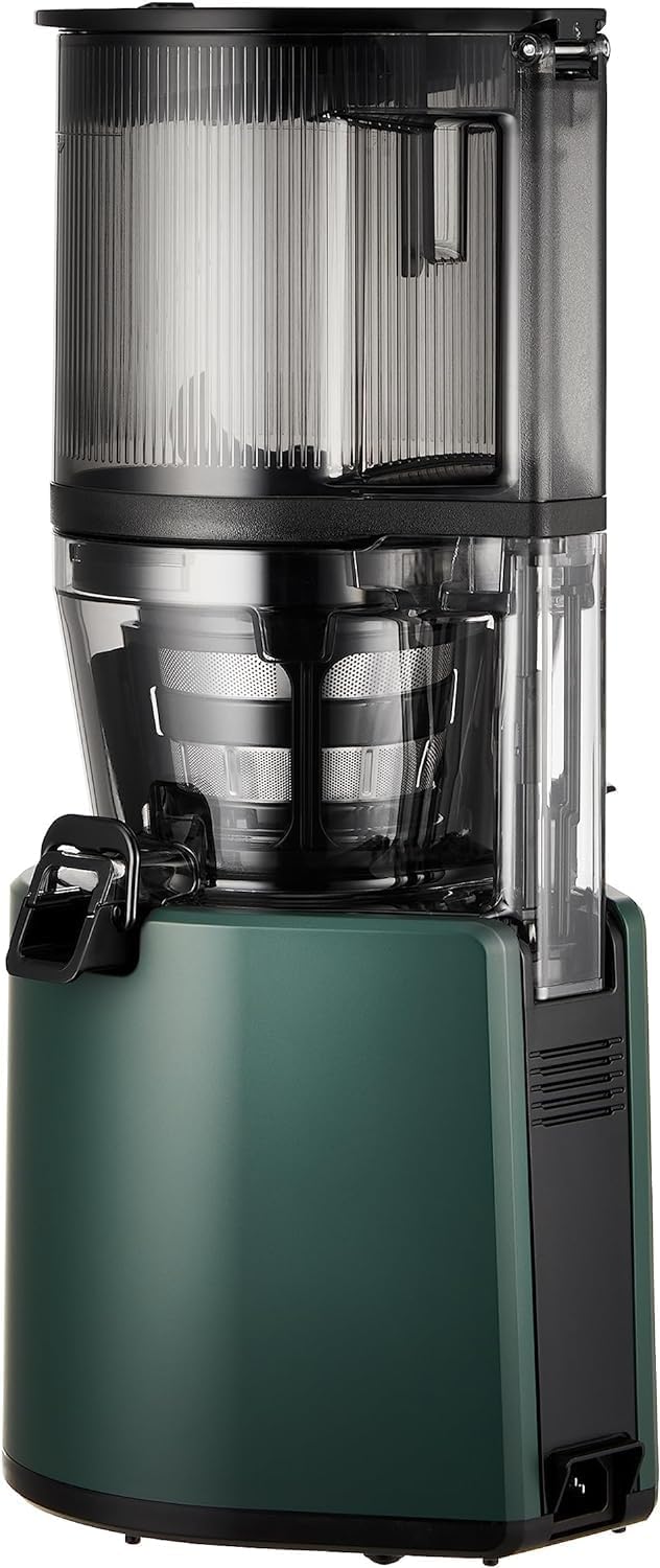 Hurom Slow Juicer | Entsafter für Gemüse und Obst | H320N | Elektrische Kaltpresse | Leiser Motor | Leicht zu reinigen mit großem Behälter und Siebfilter 2 L | 200 Watt | BPA-frei | Dunkelgrün – Bild 10