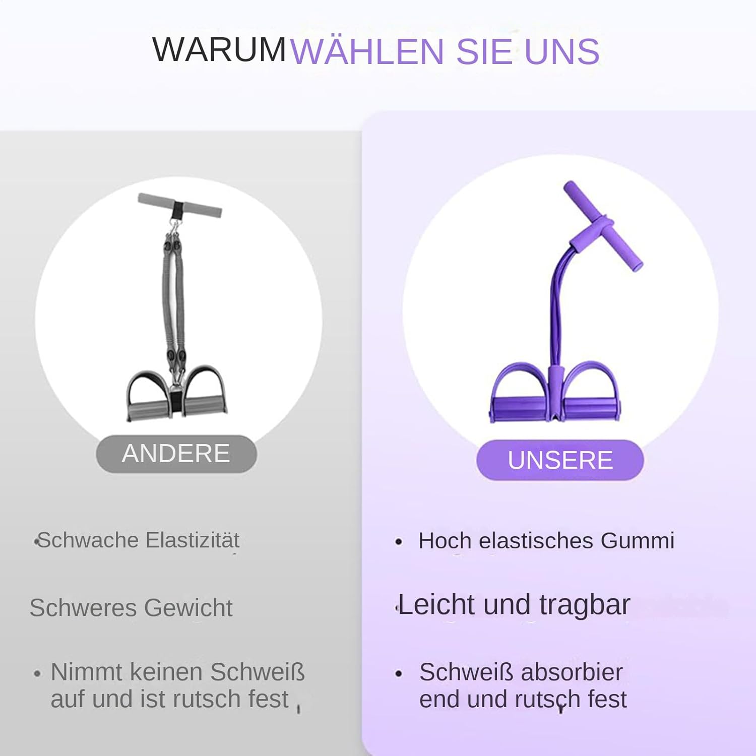 Fitnessbänder – 4-Röhren-Pedal-Knöchelzug-Stretchbänder – Workout-Flexibilitätstraining, Yoga-Zubehör für Frauen und Anfänger für unterwegs, zu Hause und im Wohnheim – Bild 6