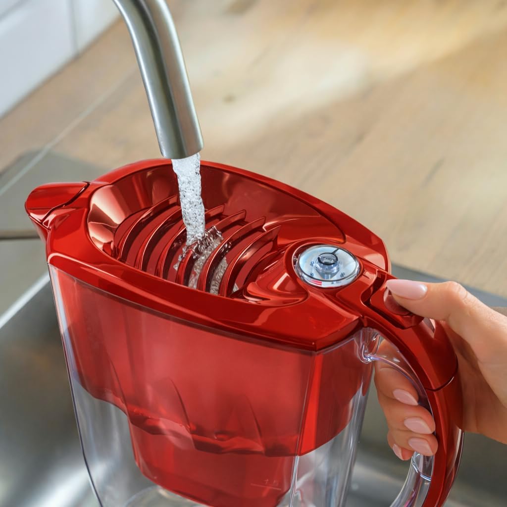 AQUAPHOR Amethyst – 2,8 Liter Wasserfilterkrug mit Schiebedeckel + 1 x Maxfor+ Filterkartusche – Rubin – Bild 3