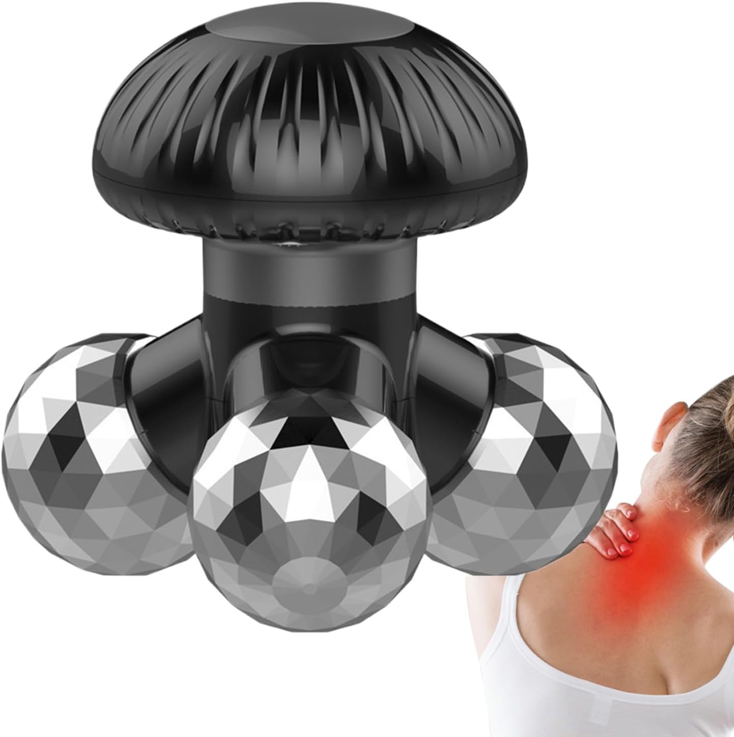 Handmassagegerät – elektrisches Pilzroller-Vibrationsmassagegerät, tragbares Entspannungsgerät | Bietet Fuß-Rücken-Hand-Nacken-Schulter-Entlastung für Männer, Frauen und Erwachsene zu Hause – Bild 7