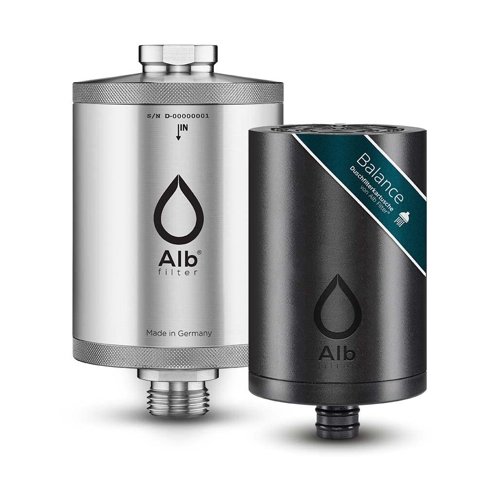 Alb Filter Balance Natur-Duschfilter aus Edelstahl – Wasserfilter für Dusche & Bad – Gesundes Haar & sanfte Haut für die ganze Familie – Reduziert Chlor, Schwermetalle & Kalk – Hergestellt in Deutschland