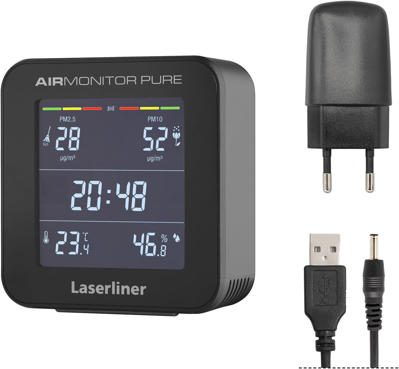 Laserliner Feinstaubmessgerät, Luftqualitätsmessgerät für Pollen und Allergene, Raumluftmonitor mit Alarm, Temperatur und Luftfeuchtigkeit – Bild 7