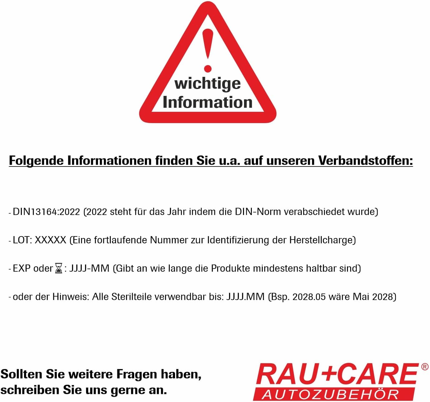Rau Auto-Kombitasche schwarz 3-in-1 – aktuelle Norm 2025 – geprüft – inkl. Warndreieck, Warnweste – Verbandstasche Auto DIN 13164:2022 – erfüllt alle StVO-Vorschriften – – Bild 6