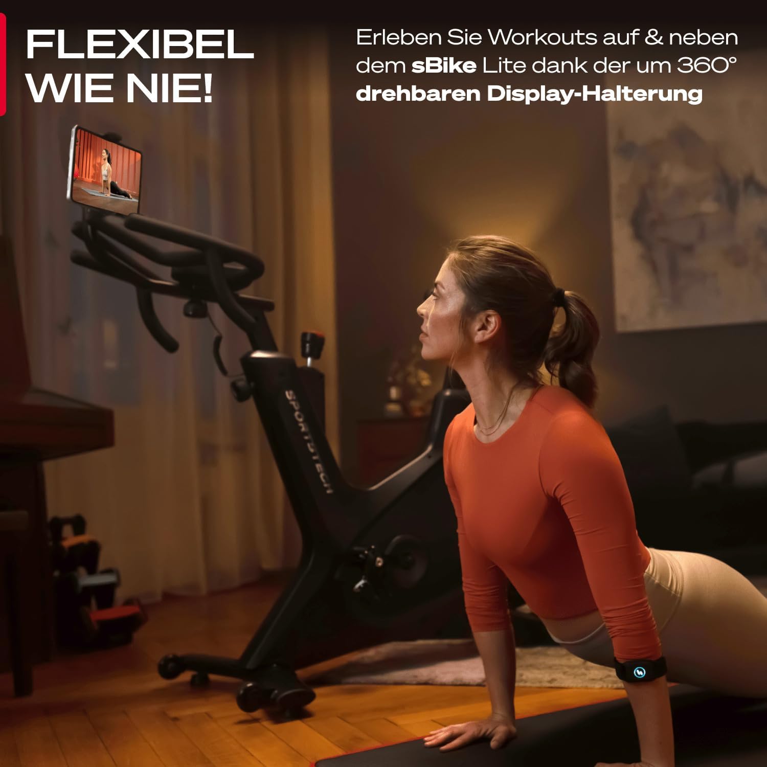 Sportstech sBike Lite Premium Speedbike, Indoor Cycling Bike mit 16,5 kg Schwungrad, Magnetbremse & Wattanzeige, Heimtrainer Fahrrad, App-kompatibel (Zwift&Kinomap), LED-Pulsanzeige, bis 150 kg – Bild 8