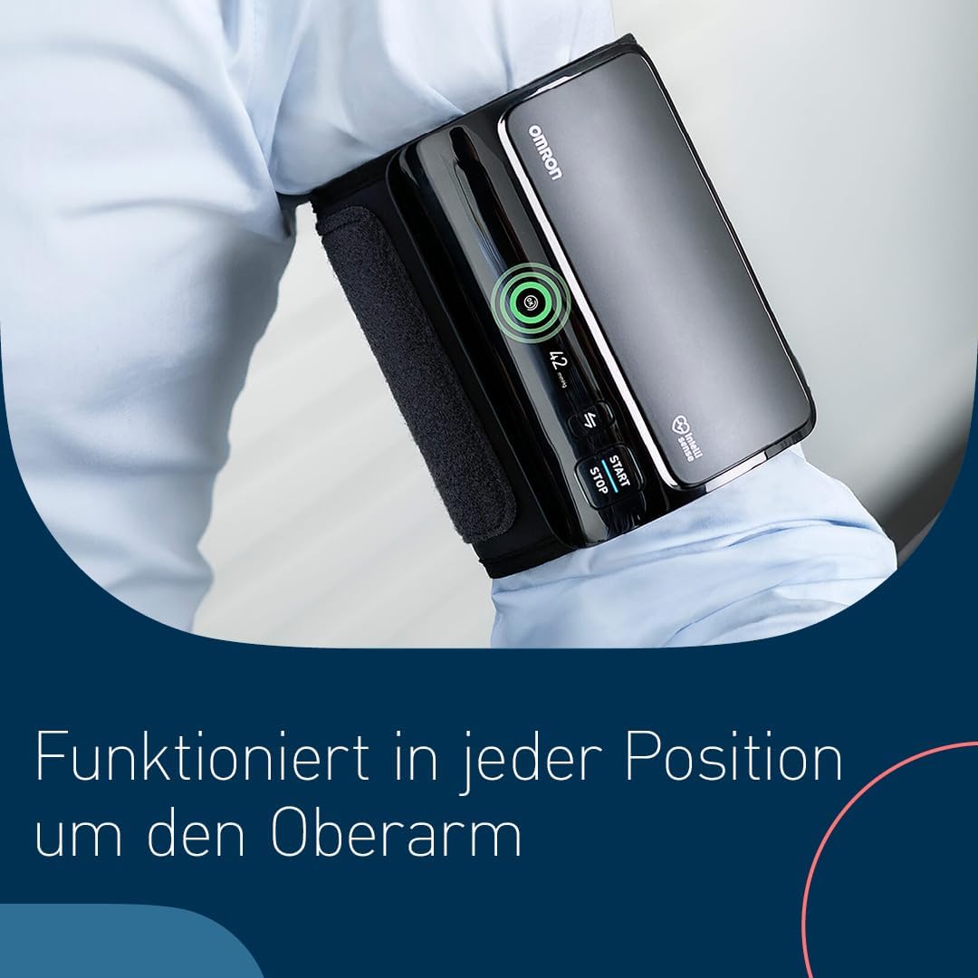 Omron Evolv All-in-One, digitales Oberarm-Blutdruckmessgerät HEM-7600T-E, kabellos, schwarz – Bild 6