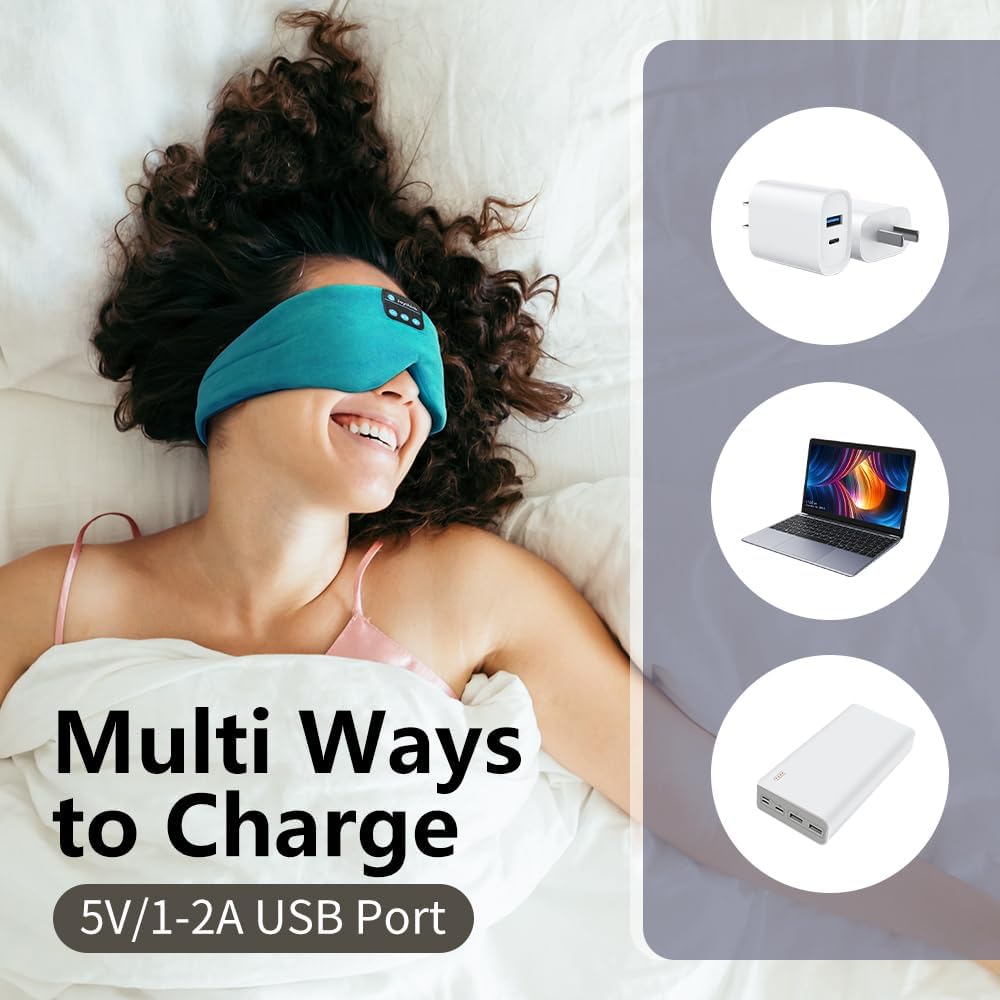 Joythink Schlafmaske aus Seide mit Bluetooth-Kopfhörern zum Schlafen und Reisen, verstellbare Augenmaske mit dünnem Lautsprecher für Kinder und Jugendliche – Bild 7