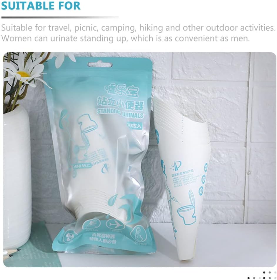 EXCEART 30 Stück tragbarer Urintrichter für Damen, Einweg-Urinal für Outdoor-Aktivitäten, Camping und Reisen, leichte und praktische Damen-Accessoires – Bild 9