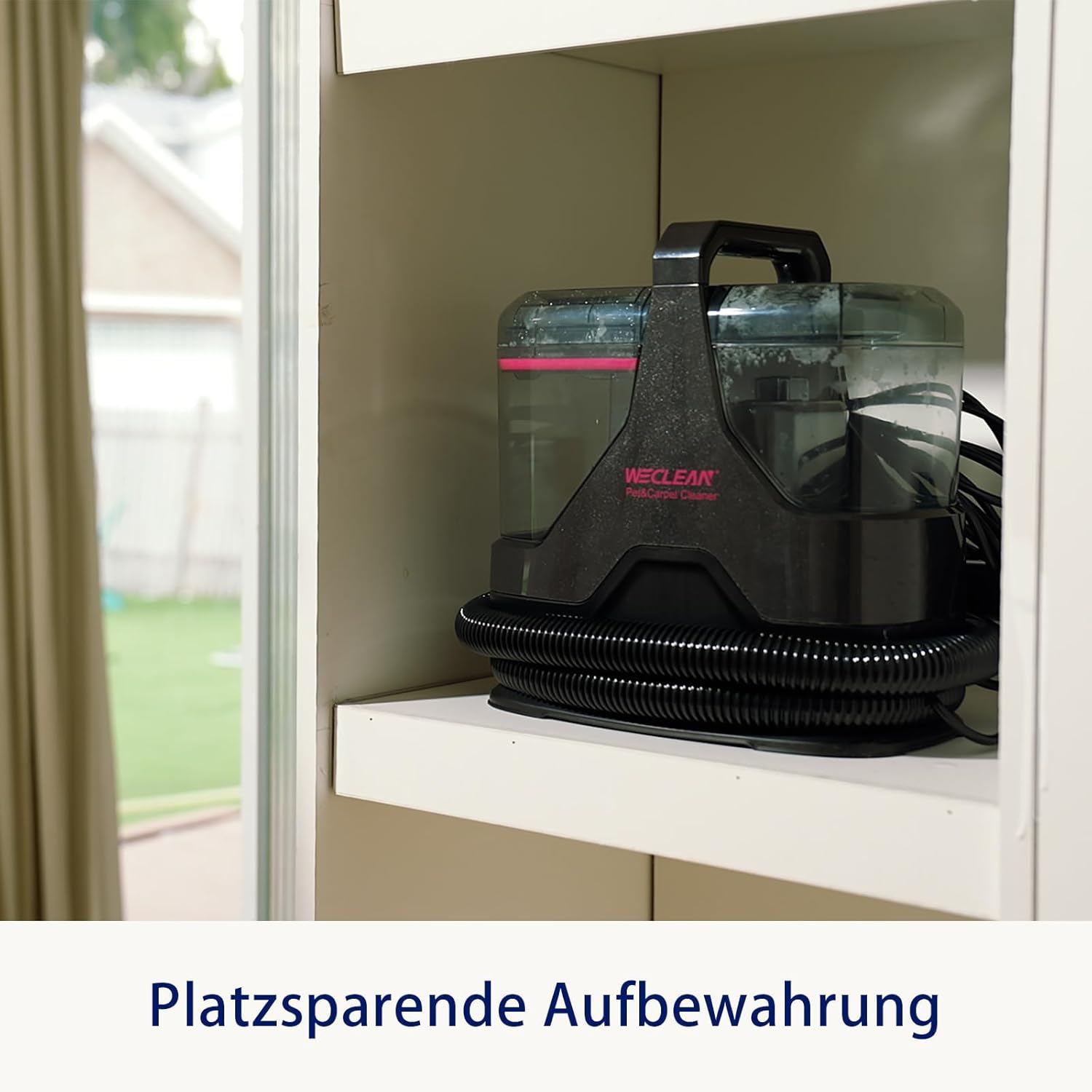 WECLEAN C3 Nasssauger Polsterreiniger Gerät Fleckenreiniger für Teppiche, Sofas, Treppen, Fenster, Spiegel, Polster, Autos, 600 Watt, 15 KPa, Schwarz/Rosa – Bild 7