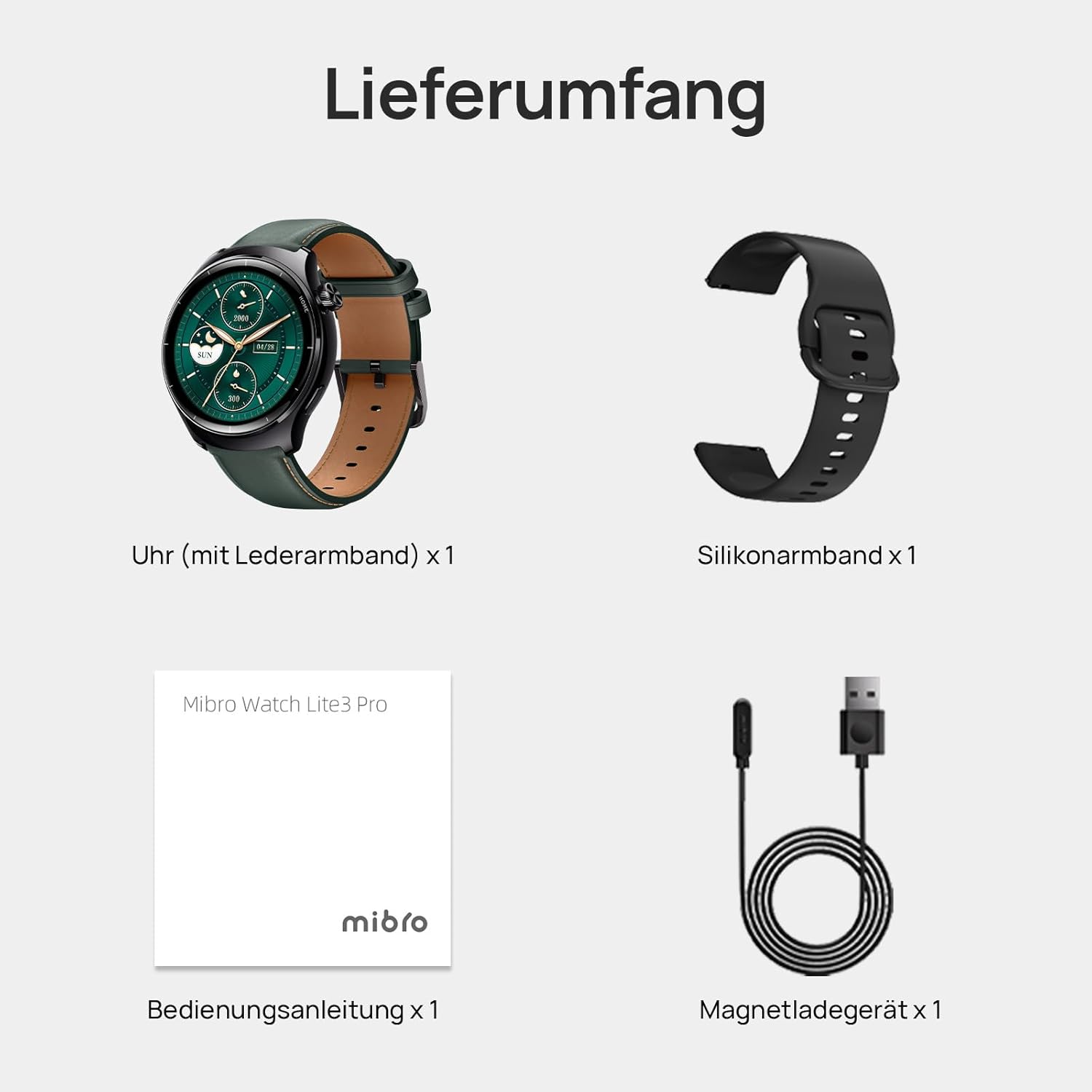 Mibro Lite3 Pro Smartwatch GPS Herren Damen rund 45 mm, AMOLED 1,32 Zoll Fitness-Tracker, 5ATM wasserdicht, Herzfrequenz Schlaf SpO2 VO2 Max, Bluetooth-Anrufe, 15 Tage lange Akkulaufzeit (Dunkelgrün) – Bild 9
