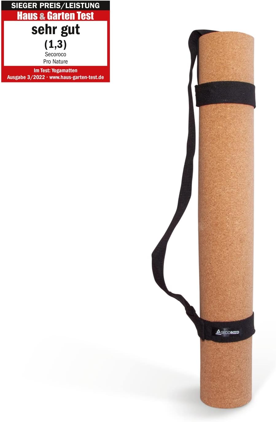 Pro Yogamatte aus Kork, Testsieger Preis/Leistung, extra groß 200 x 66 cm, getestet mit sehr gut, Tragegurt und Yogatasche inkl. – Bild 4
