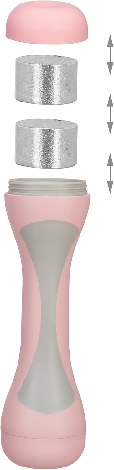 Relaxdays verstellbare Hanteln, 2er-Set, verstellbare Gewichte 1 kg, 1,5 kg, 2 kg, gummierte Hanteln für Damen, rosa – Bild 6