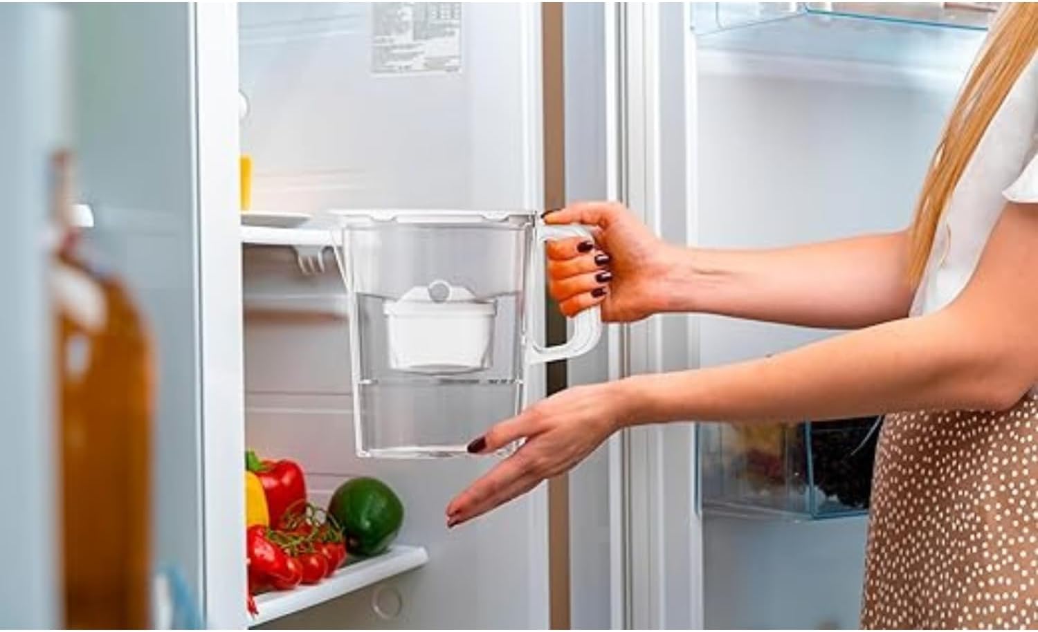 AQUAPHOR Kompakter Wasserfilterkrug mit 1 Maxfor+ Kartusche, 2,4 l, Weiß, ideal für die Kühlschranktür und kleine Küchen – Bild 6