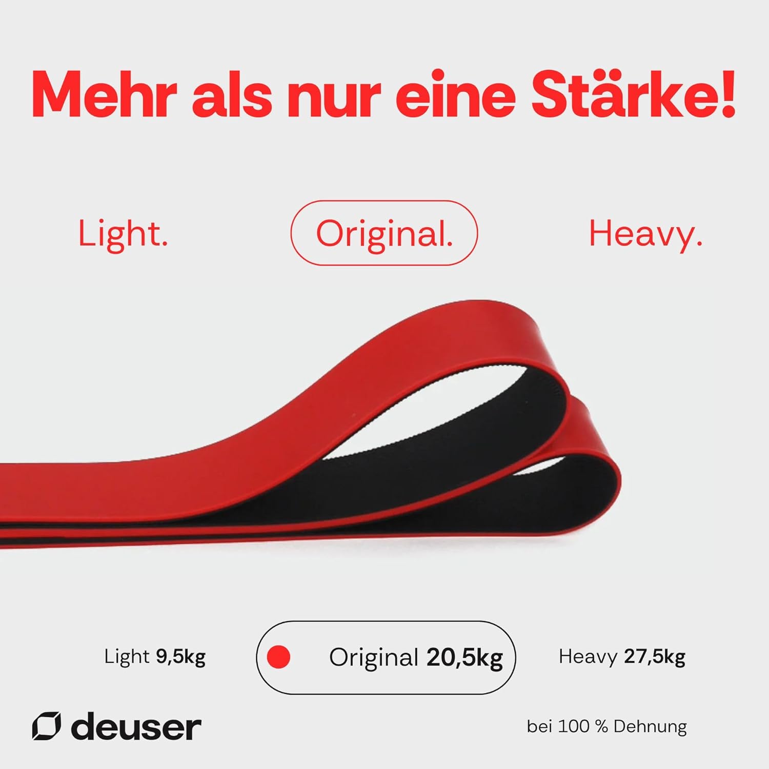 Deuser Band Original Resistance Band, Gymnastikband aus Naturkautschuk, vegan, rutschfest, Made in Germany, Fitnessbänder für Krafttraining, Fitness, Yoga – Bild 4