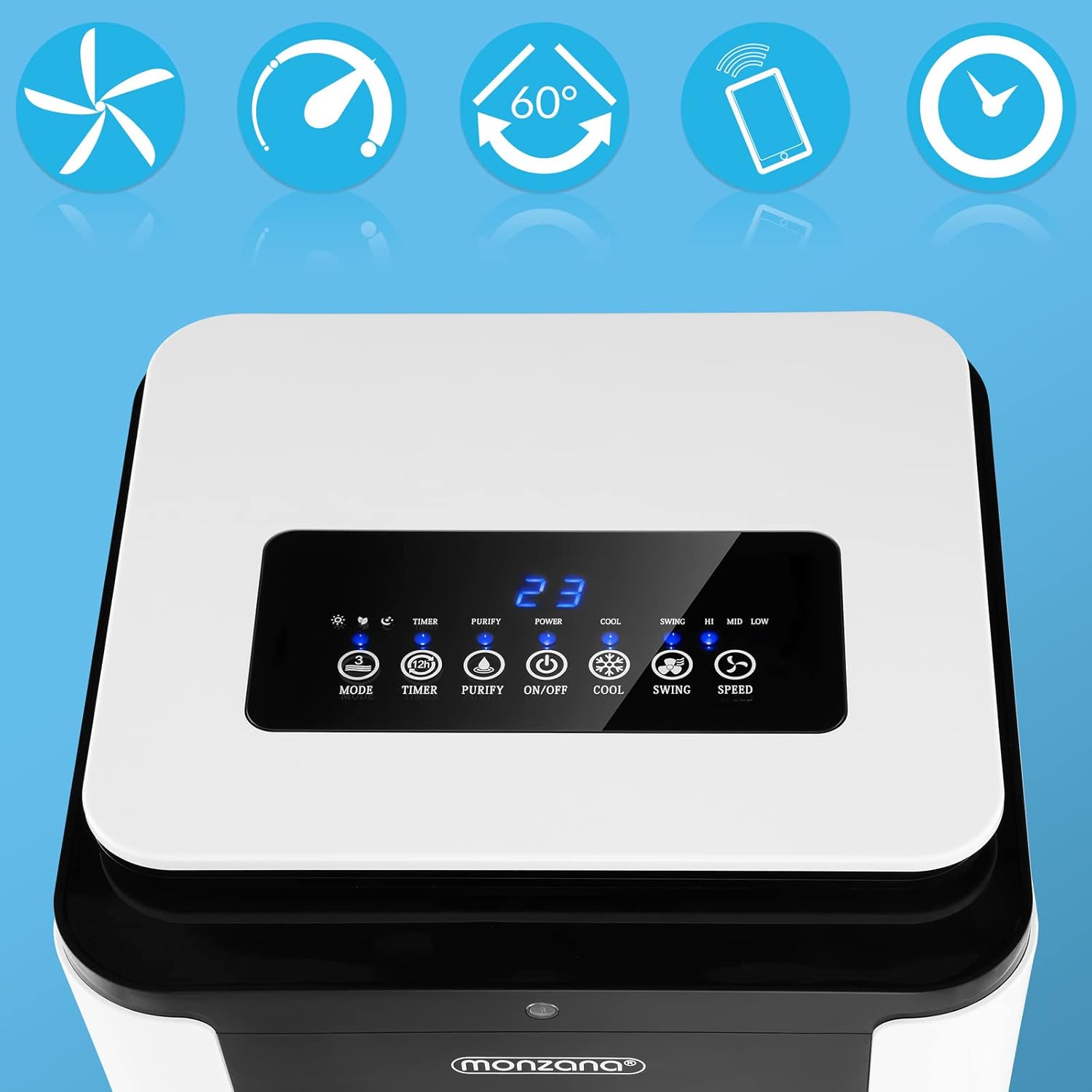 Klimaanlage 4-in-1 Fernbedienung 8L Tank Timer Mobiler Luftbefeuchter Ventilator Klimaanlage Ionisator Luftkühler – Bild 4