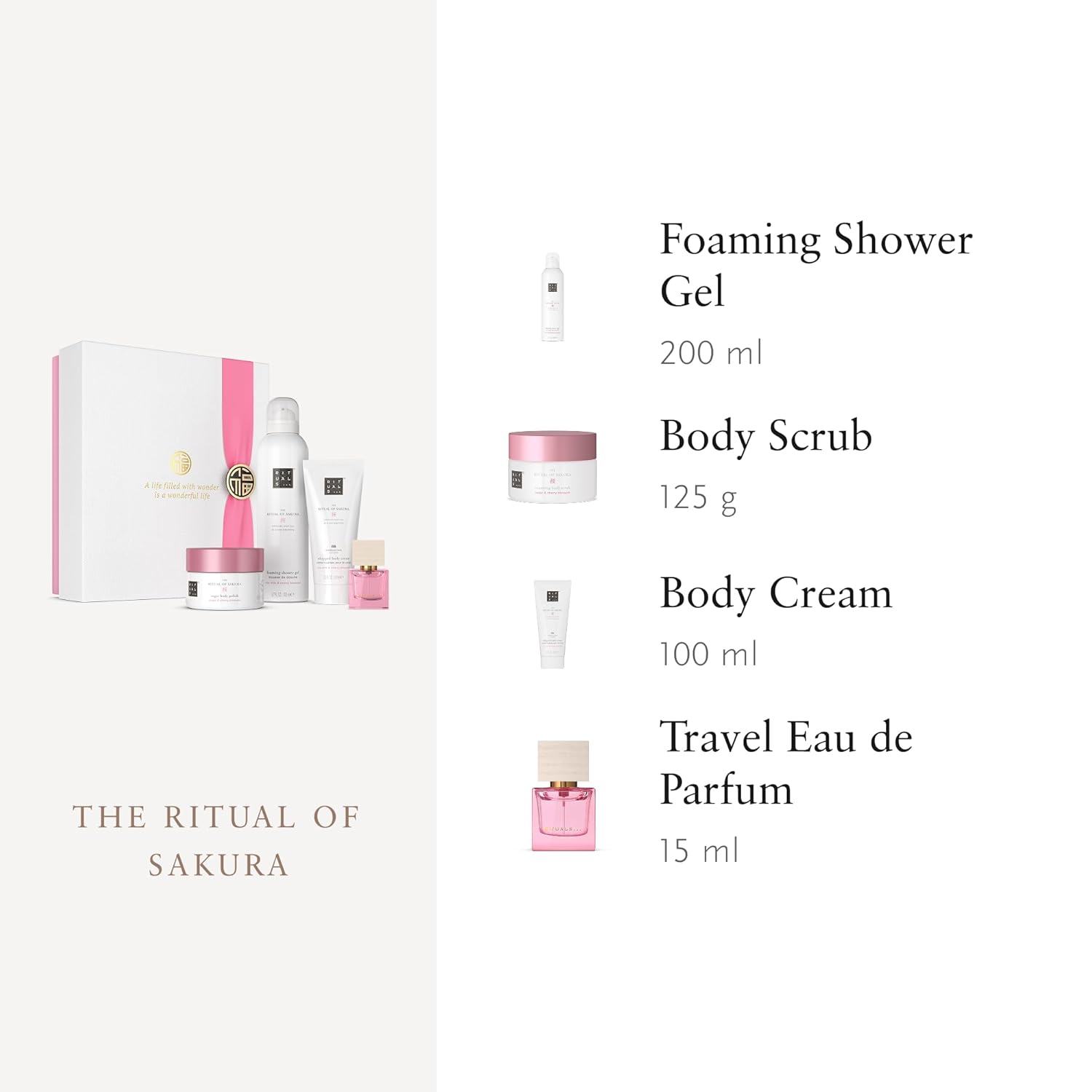 RITUALS The Ritual of Sakura Medium Geschenkset – Vier Hautpflegeprodukte mit Kirschblüten und Reismilch – Bade-Geschenkbox mit beruhigender und revitalisierender Wirkung. – Bild 3