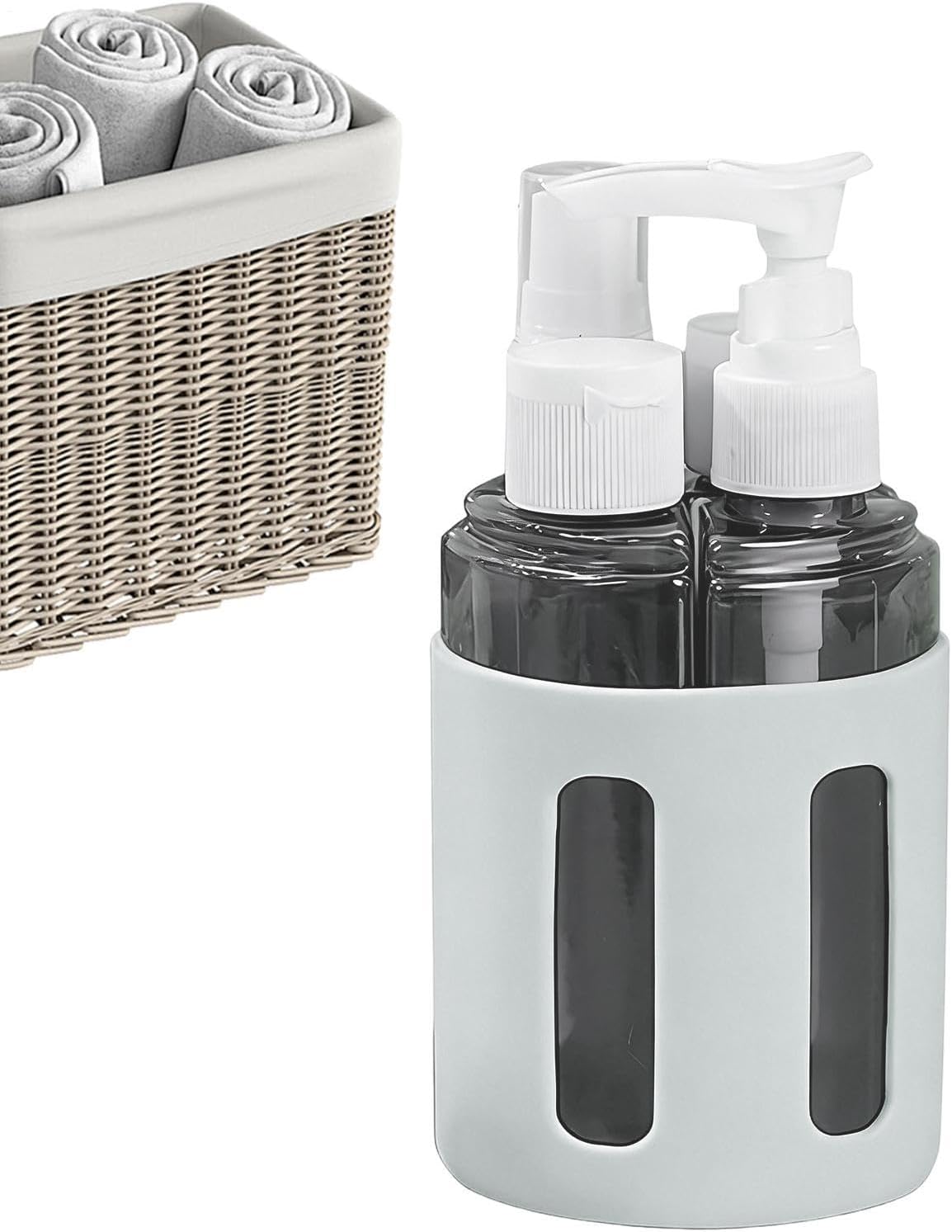 Flaschen für Toilettenartikel, 4-in-1, tragbar, wiederaufladbar, mit Zerstäuber, nachfüllbare Flaschen für persönliche Hygieneprodukte, für Camping, Outdoor, Reisen, Urlaub, Ho – Bild 9
