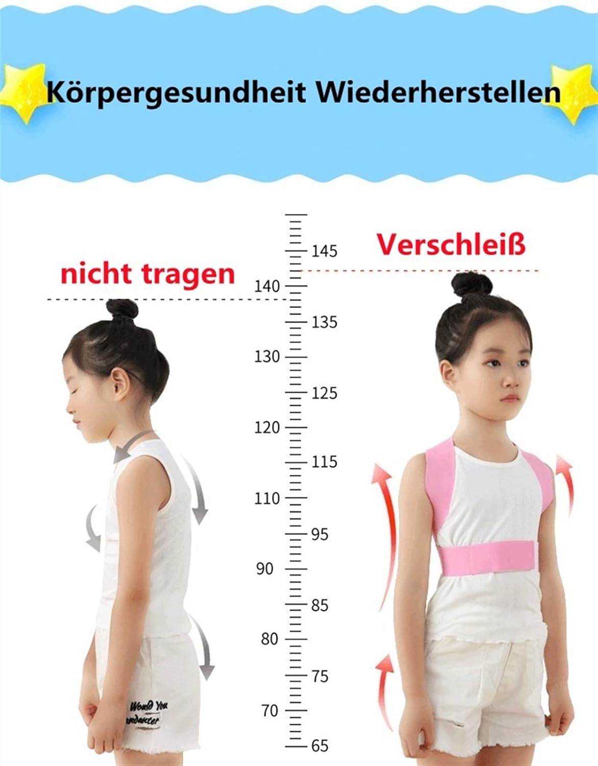 Haltungskorrektor Rücken, verstellbarer Haltungskorrektor, für Kinder und Jugendliche, Haltungstrainer zur Unterstützung der Wirbelsäule, Verbesserung der Körperhaltung, Kinderhaltungskorrektor, Unisex – Bild 4