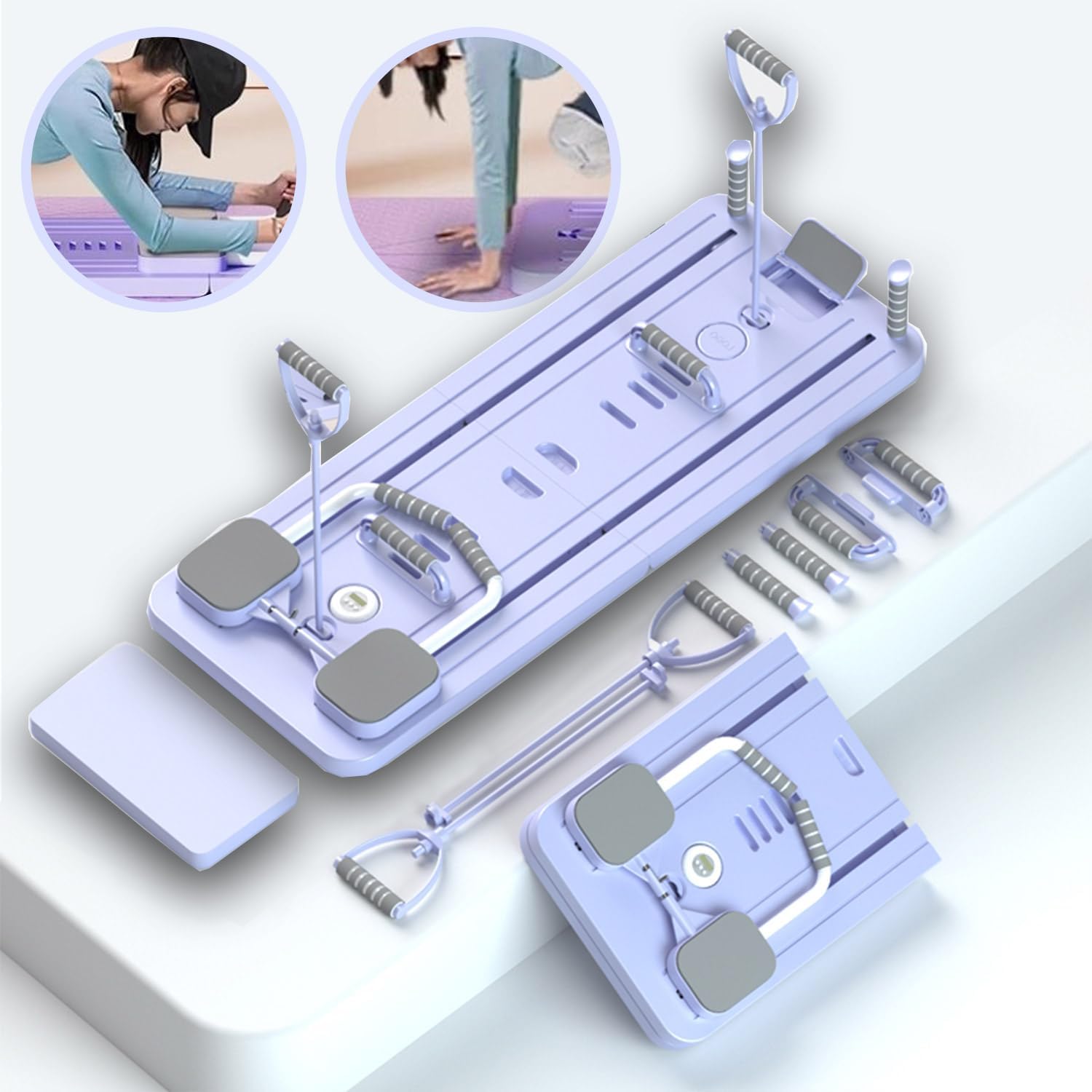 Pilates Board 2025 Upgrade – faltbarer Ganzkörpertrainer mit automatischem Rückprall, Knieschonern und multifunktionalem Bauchtrainer, robuste Heimstudio-Trainingsausrüstung im Freien, Unisex – Bild 6