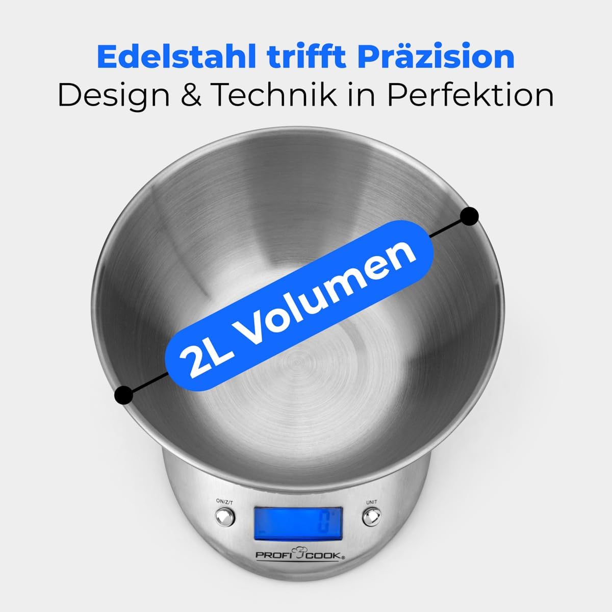 ProfiCook PC-KW 1040 Digitale Küchenwaage aus Edelstahl – Bild 2