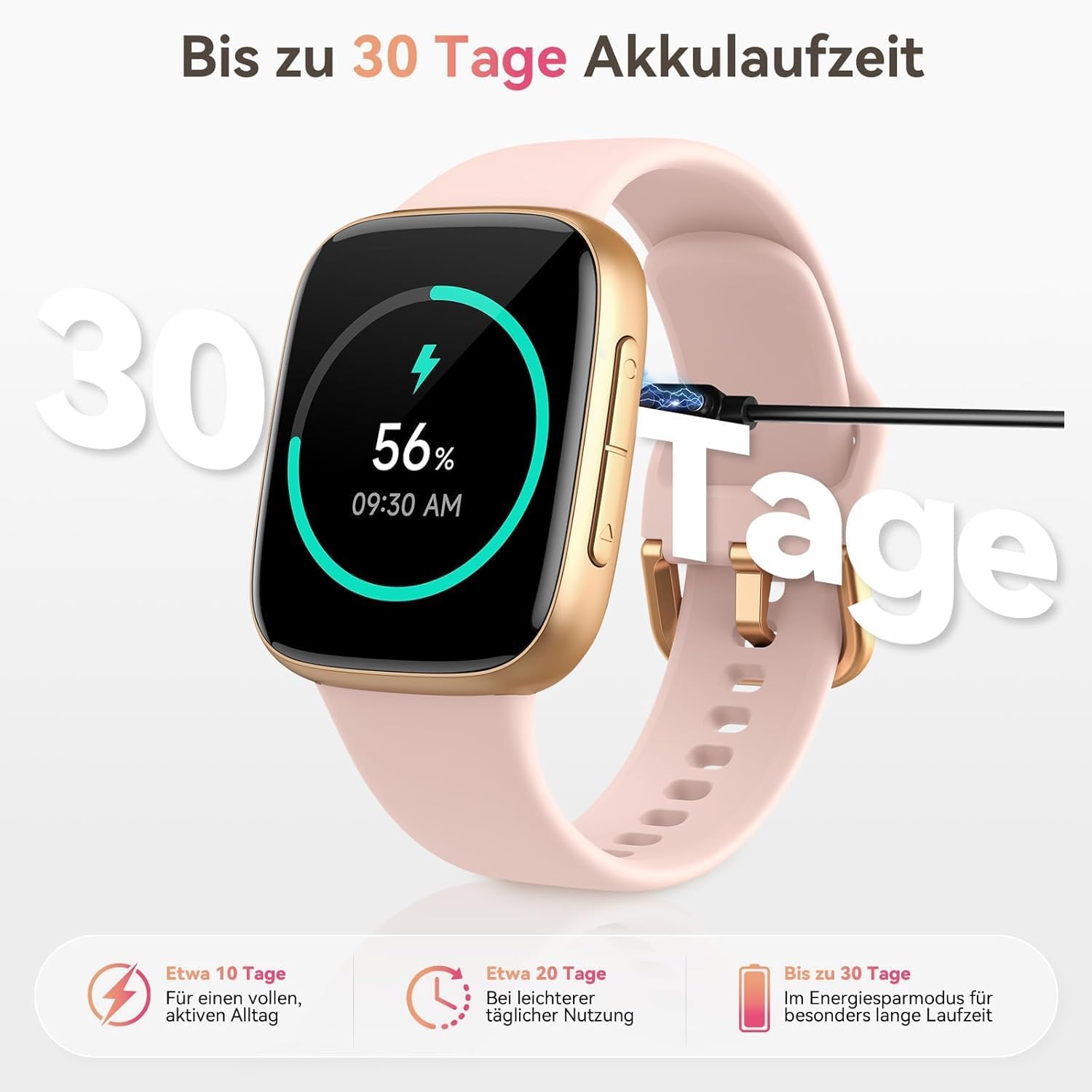 Smartwatch Damen Herren, 1,85 Zoll AMOLED-Touchscreen, Fitness-Tracker mit Bluetooth-Anrufen und KI, Herzfrequenz, SpO2, Schlaf- und Damenzyklus-Tracking, über 100 Sportmodi, 3ATM wasserdicht für iOS und Android – Bild 6