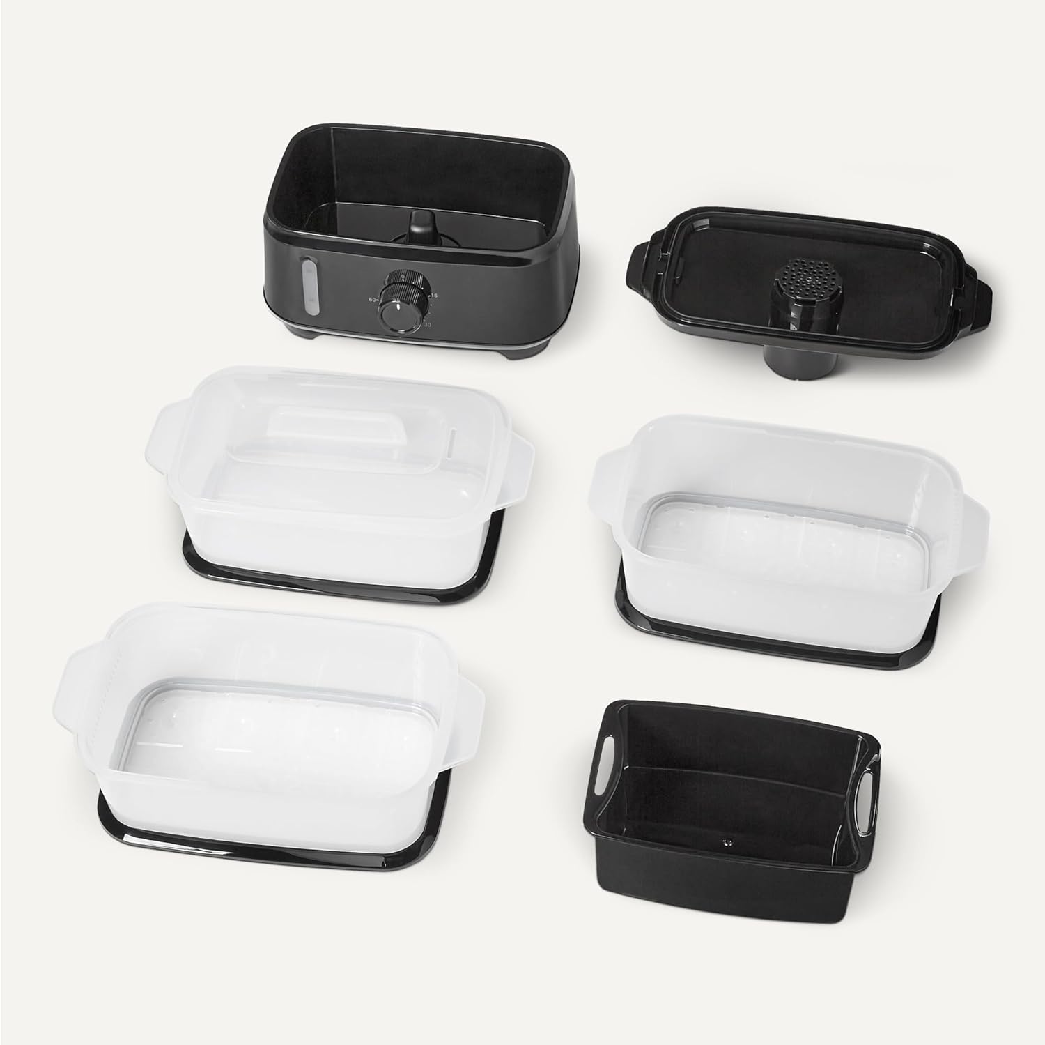 Amazon Basics Elektrischer Dampfgarer zum Kochen von Gemüse mit 3 Ebenen, BPA-frei, 9 l, 950 W, Schwarz – Bild 4