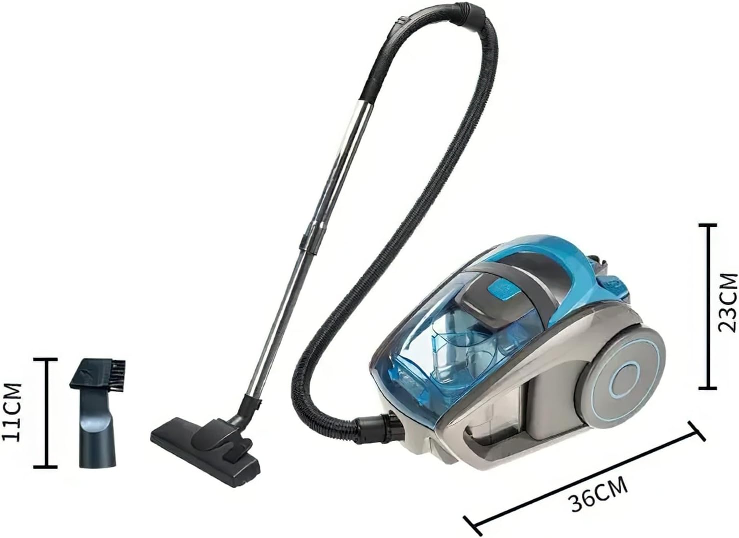 Beutelloser Staubsauger von Eznaobo, 2500 W Bodenstaubsauger mit HEPA-Filter, Bodendüse für Hartböden und Teppich, 5 m Netzkabel, 1,5 Liter Staubbehälterkapazität, Blau – Bild 2