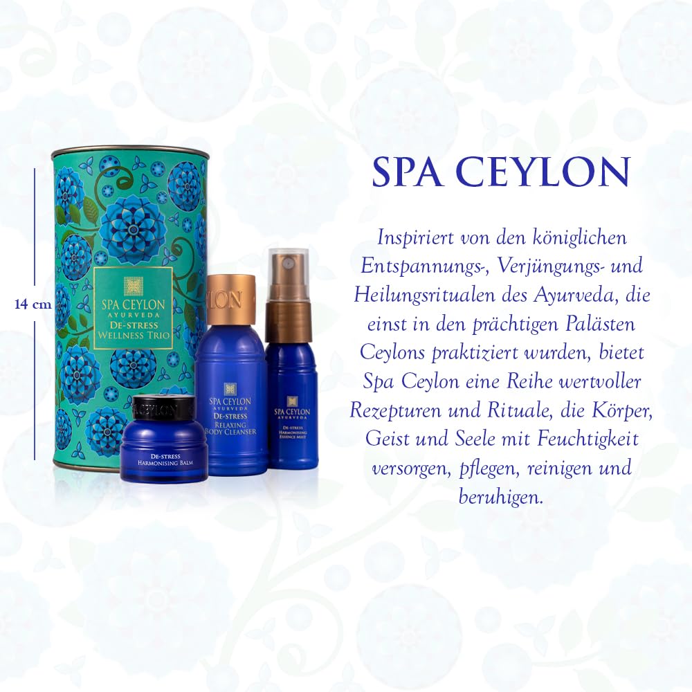 SPA CEYLON DE-STRESS Wellness-Trio-Set mit Duschgel, Körpercreme und Aromabalsam, Aromatherapie-Geschenkset zum Stressabbau und zur Entspannung, vegan und auf natürlicher Basis – Bild 5