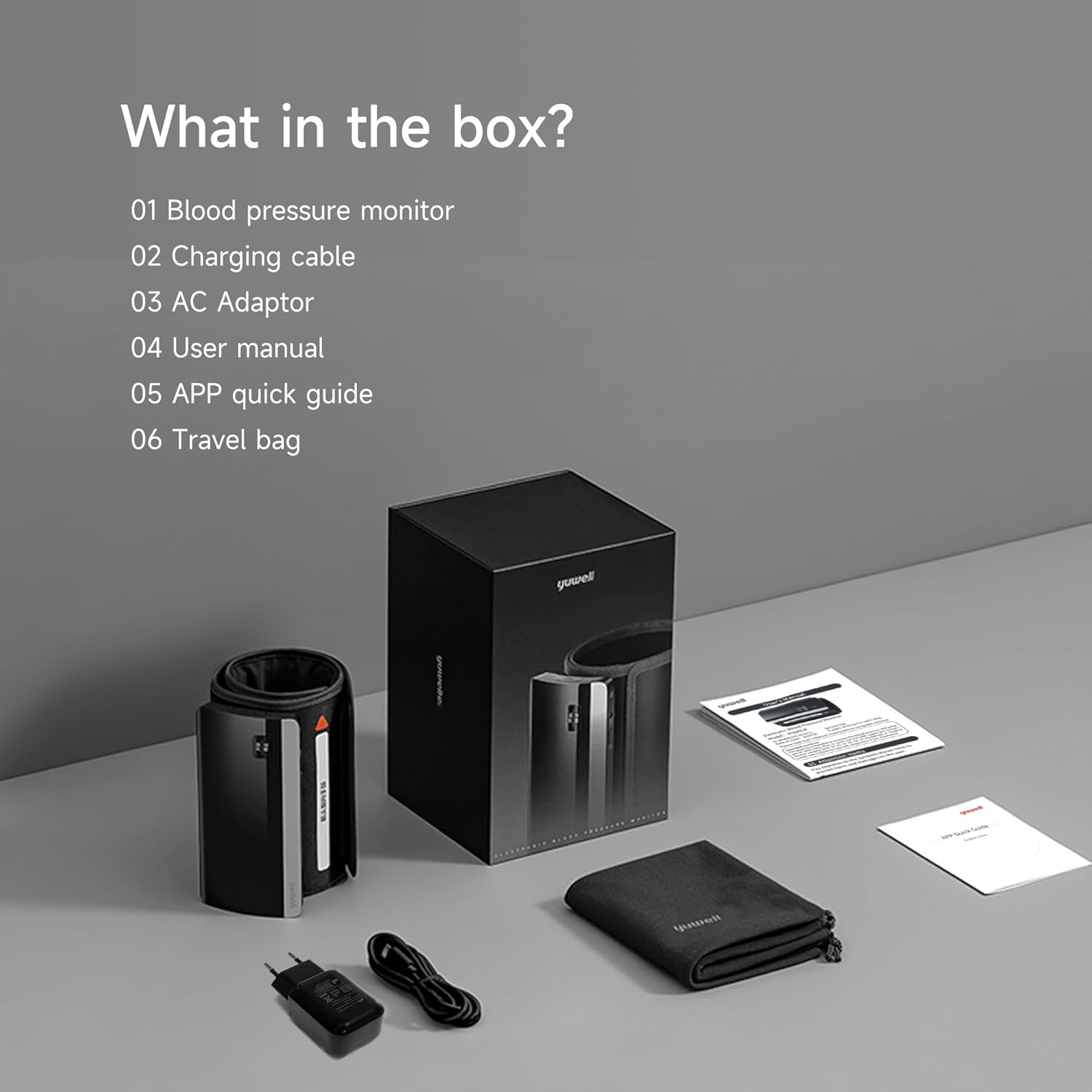 yuwell Smartes Oberarm-Blutdruckmessgerät mit App, digitales Blutdruckmessgerät mit Bluetooth-Übertragung, Sprachübertragung, wiederaufladbarer Batterie, ideal für den Heim- und Außenbereich YE630CR – Bild 8