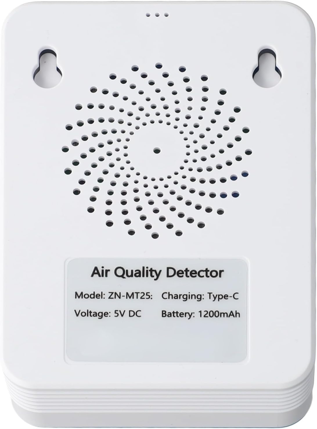5-in-1 Luftqualitätsmonitor TVOC Temperatur Luftfeuchtigkeit, 7,1 cm (2,8 Zoll) TFT-Display, wiederaufladbarer Gasdetektor für den Innenraum mit App-Steuerung (weiß) – Bild 7