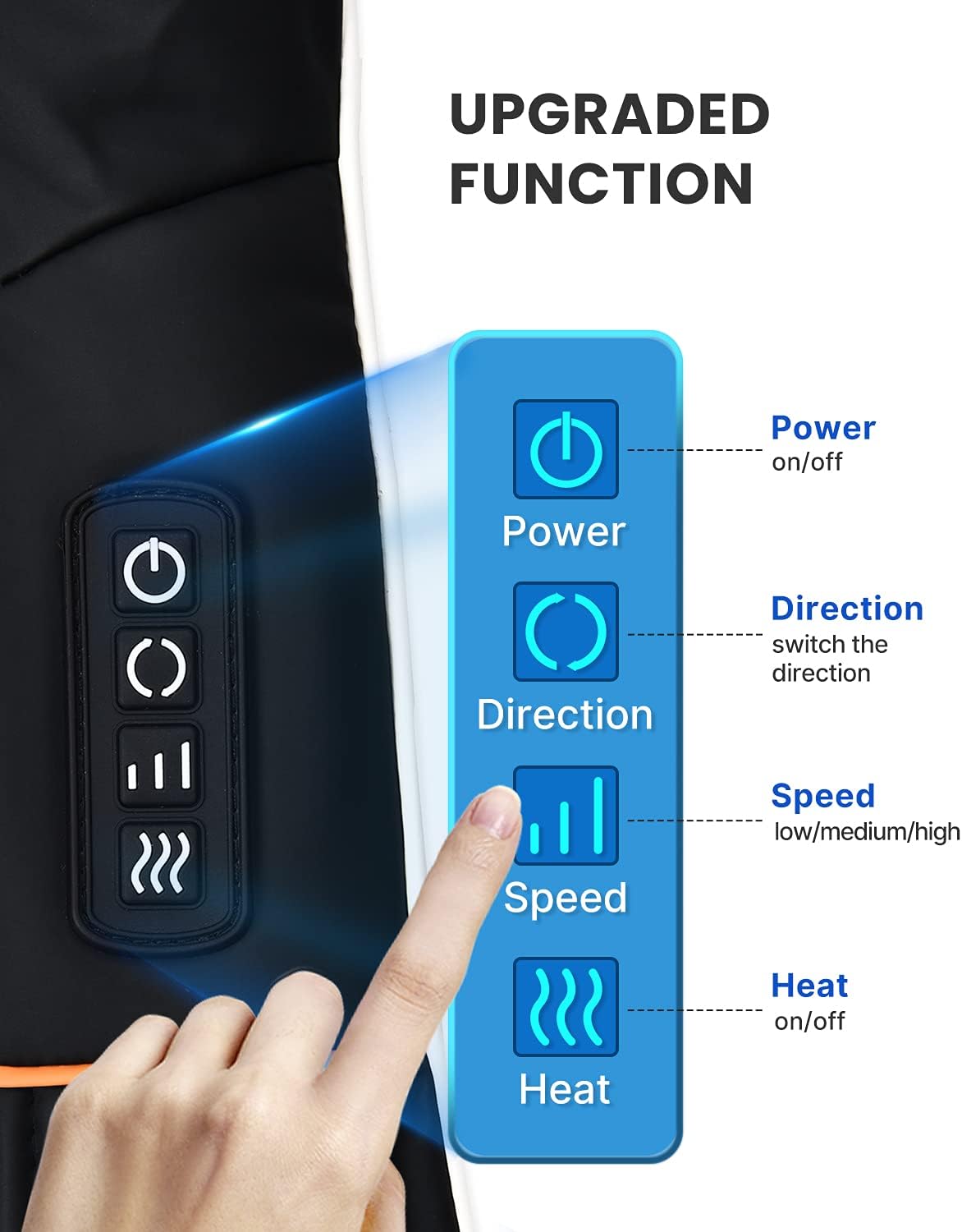 RENPHO Nackenmassagegerät mit Wärme, Schultermassagegerät, elektrisches Shiatsu-Massagegerät für Nacken und Rücken, 3D-Rotationsmassage, einstellbare Geschwindigkeiten – Bild 5