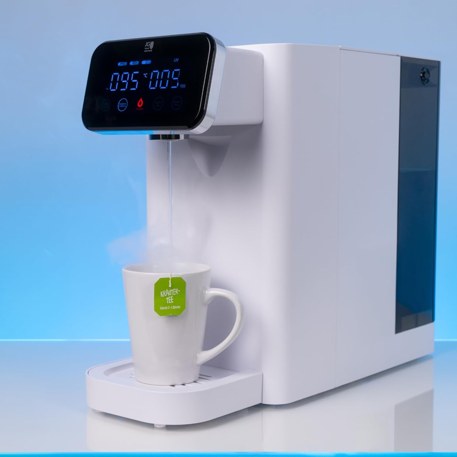 Vivalis One Tischosmosesystem mit Heißwasser und UV – 6-stufiger Umkehrosmose-Wasserfilter, 3,2 l Tank, 45–95 °C, Alca-Mineralisierung – Bild 5