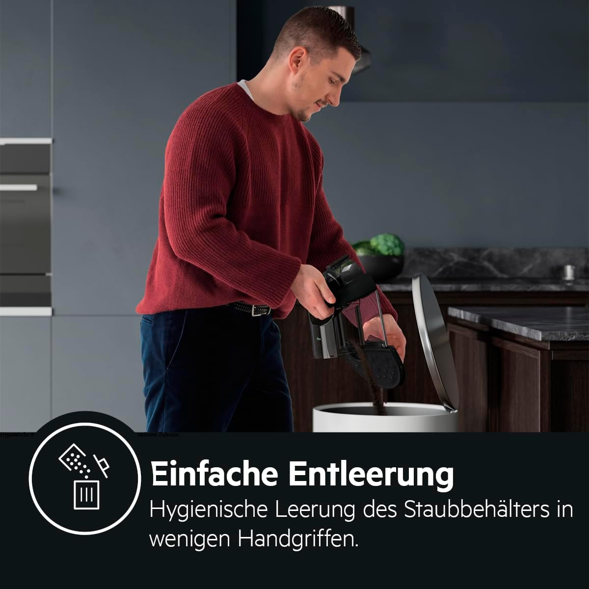 AEG Clean 6000 Eco Beutelloser Staubsauger, ETM-Testsieger, 60 % recyceltes Material, 550 W, Zusatzdüsen, Soft Wheels, 74 dB(A), 12 m Aktionsradius, 1,6 L Staubbehälter, Schwarz, AL61C2ÖKO – Bild 6