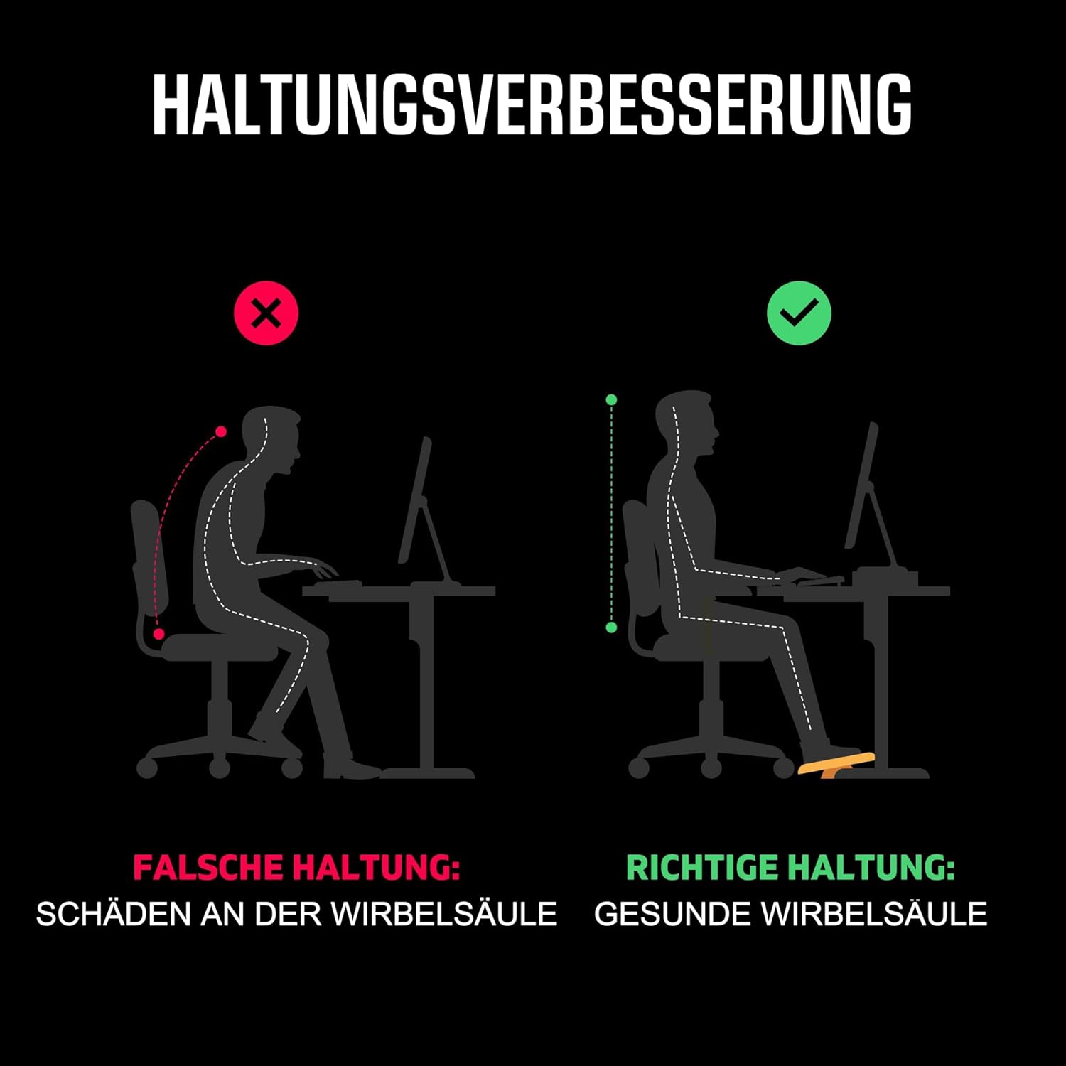 Verstellbare Fußstütze für den Schreibtisch, ergonomischer Fußhocker aus Holz, unter dem Schreibtisch, Fußhocker – 7 verstellbare Winkel, Holz-Schreibtisch-Fußstütze mit rutschfester Matte (Naturholz) – Bild 8