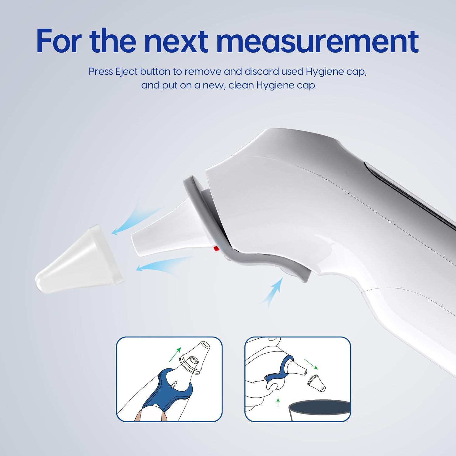 Ohrthermometer, Ohrenfieberthermometer für Babys und Erwachsene, digitales Infrarot-Thermometer mit 24 Einweg-Schutzkappen – Bild 6