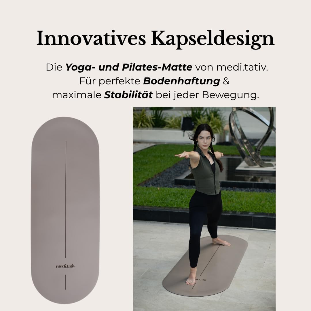 Ovale Yogamatte & Pilatesmatte in Kapselform, 190 x 68 x 0,42 cm, gelenkschonend, rutschfest & biologisch abbaubar, inklusive Tragegurt, TÜV geprüft & REACH zertifiziert – Bild 4