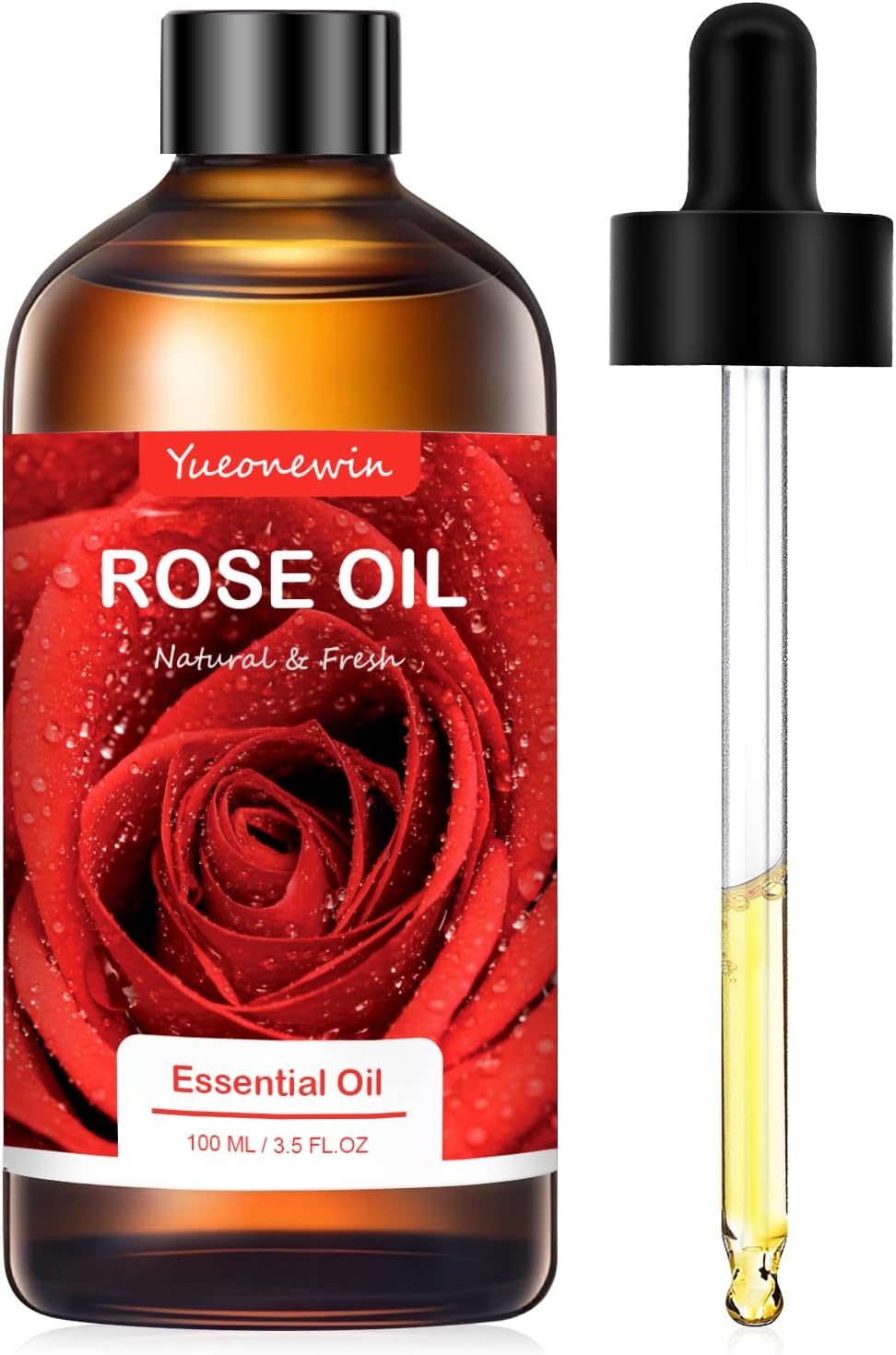 Rosenöl 100 ml, reine ätherische Rosenöle für Diffusor, Rosenöl, ätherisches Öl, Aromatherapie, Duftöl für Massage, Heimwerken, Seife, Kerzenherstellung, Badeentspannung, Geschenke für Frauen, Weihnachten