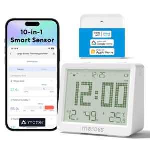 Meross 10-in-1 mattes Hygrometer-In...
