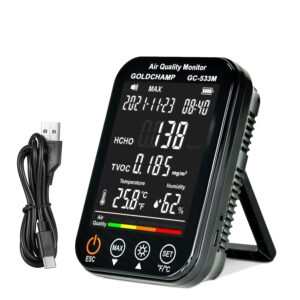 Tragbarer Luftqualitätsmonitor, 4-...