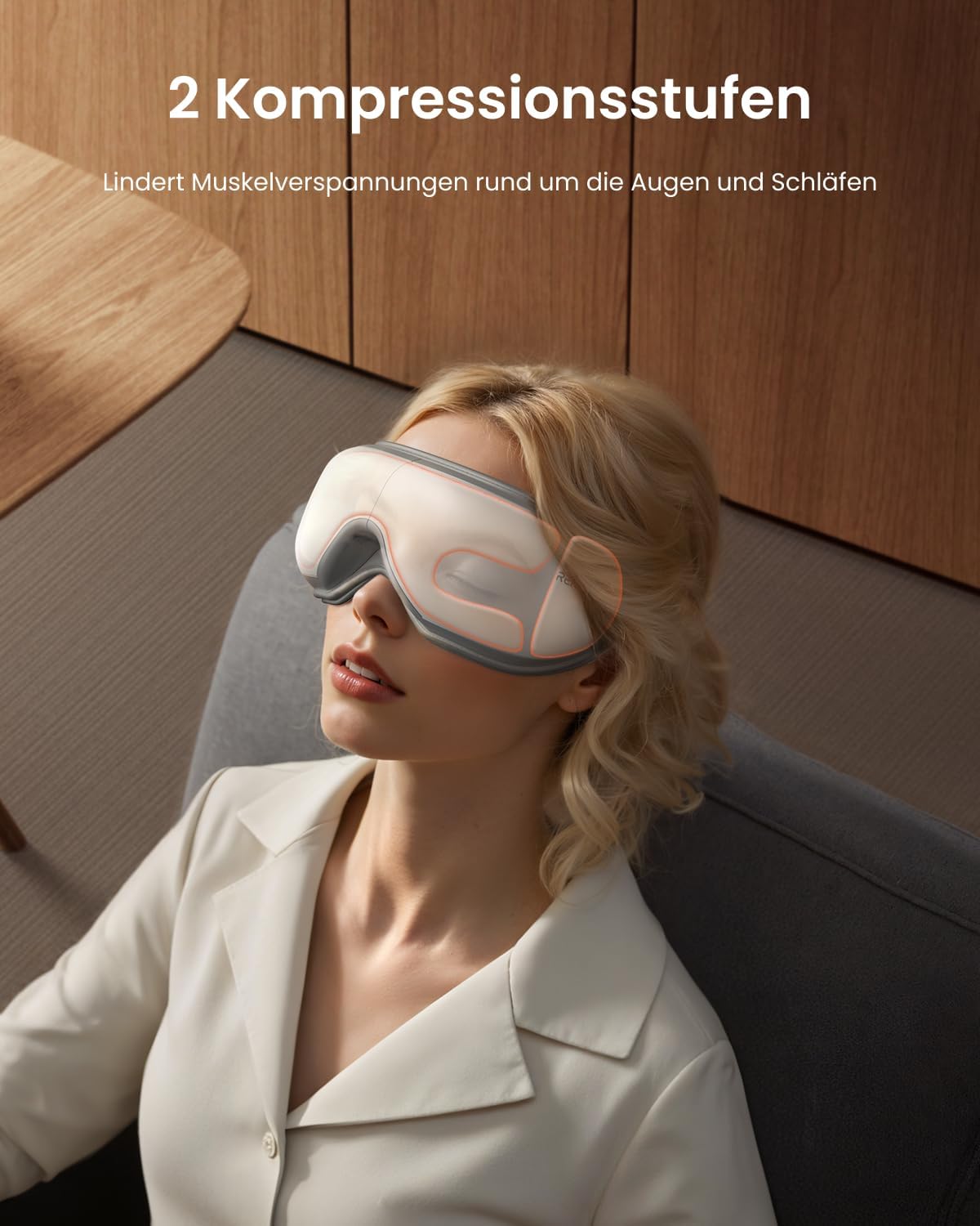 RENPHO Eyeris 1-Augenmassagegerät mit Fernbedienung, Wärme, Vibration und Bluetooth Musik, Wiederaufladbare Augenmaske zur Linderung von Augenschmerzen, Trockene Augen, Geschenke für Frauen & Männer – Bild 4
