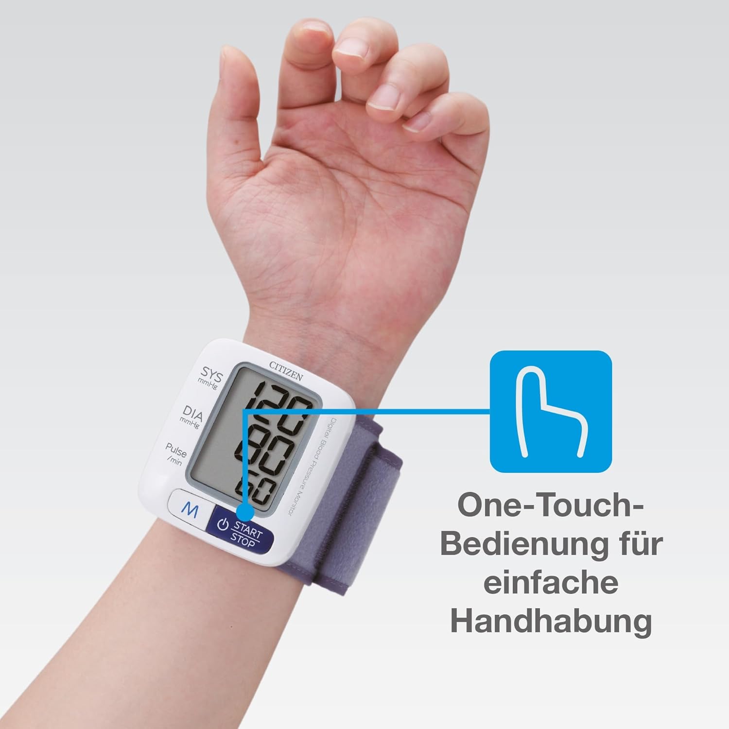 CITIZEN CHU650 Digitales Handgelenk-Blutdruckmessgerät, extra großes Display mit hohem Blutdruck, Puls- und Herzfrequenzanzeige, 60 Speicherplätze, einfache Verwendung zu Hause – Bild 2