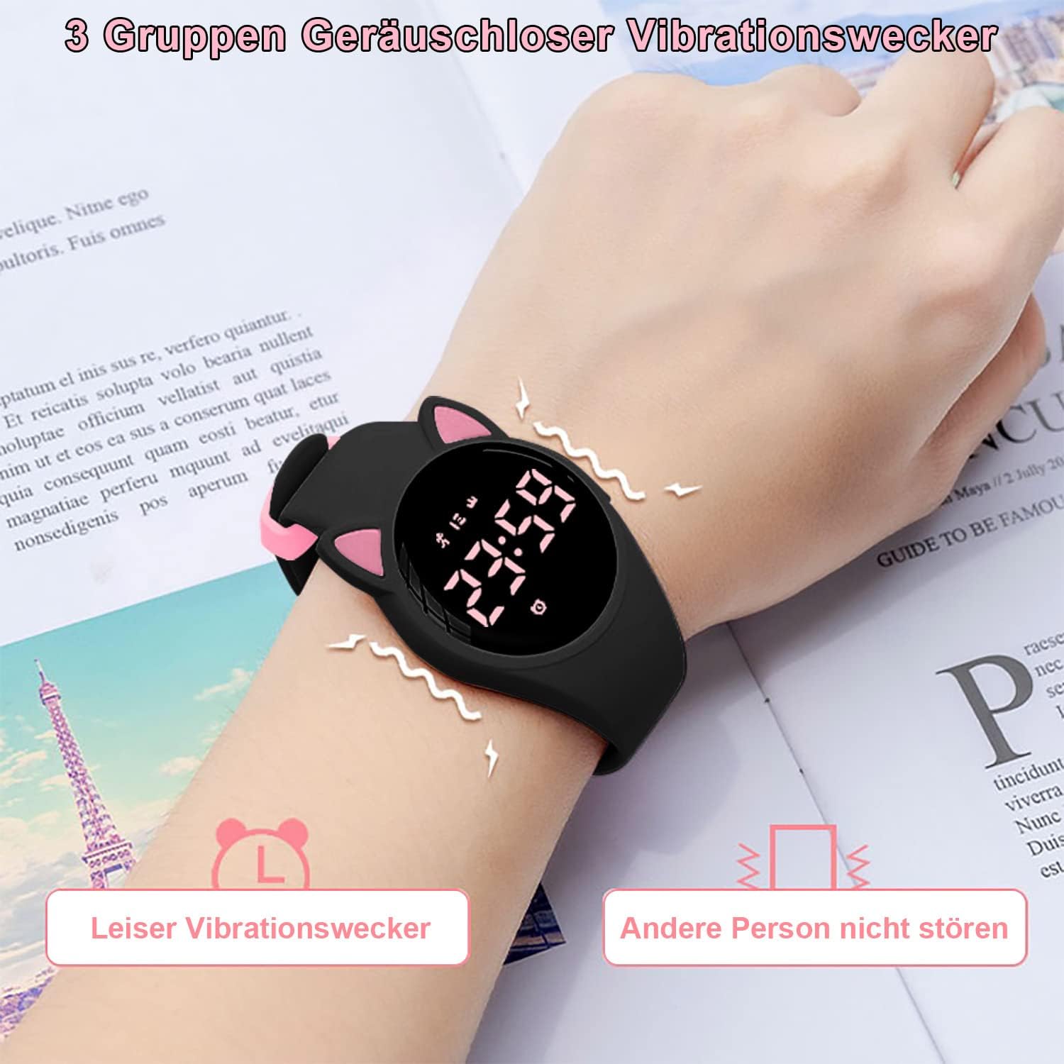 Kinder Schrittzähler Uhr Fitness Tracker Ohne App/Handy, IP68 wasserdichte Digitale Armbanduhr Sportuhr mit Schrittzähler Kalorienzähler Distanzzähler Timer Wecker für Kinder Mädchen Jungen – Bild 6