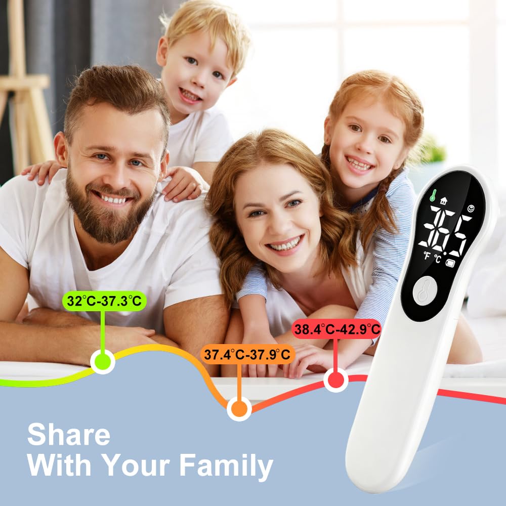 Fieberthermometer Stirnthermometer – wiederaufladbar & kontaktlos, Infrarot-Stirnthermometer für die ganze Familie mit sekundenschneller Messung – für zu Hause und unterwegs – Bild 9