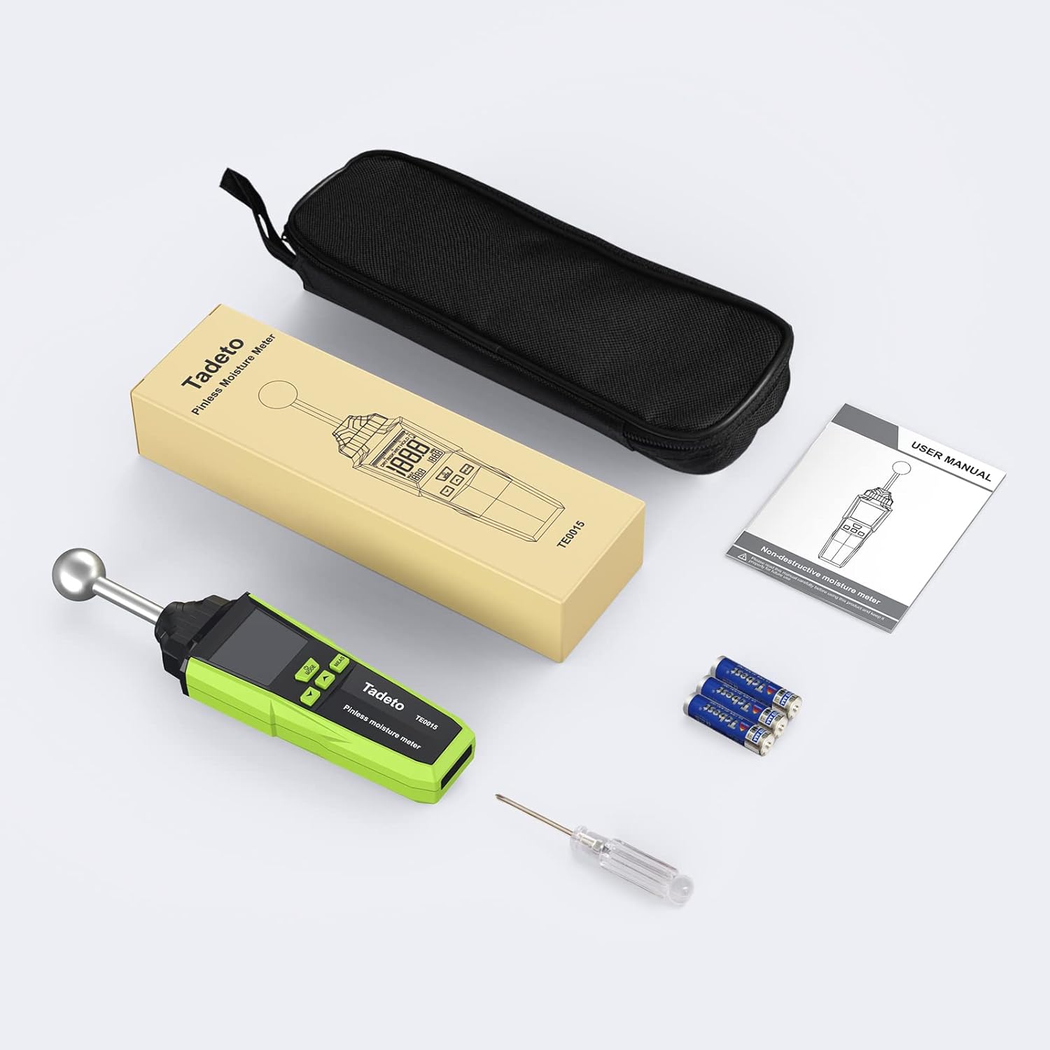 Feuchtigkeitsmesser, zerstörungsfreie Messung, Feuchtigkeitsmesser mit Farb-LCD und akustischem Alarm, Feuchtigkeitsmesser für alle Baumaterialien, Wände, Holz, Putz, Mauerwerk, 20–40 mm Analysetiefe – Bild 7