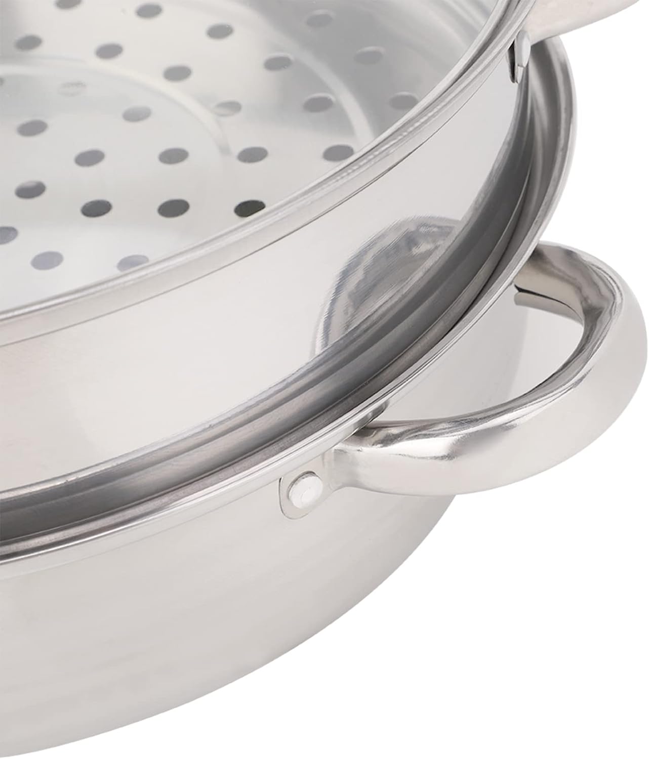 Dampfgarer-Set, Edelstahl-Kochgeschirr, 27 cm/11 Zoll, 2-lagiger Dampfgarer, Doppelkocher, Suppendampfgarer, poröses Design, Fleisch-Gemüse-Dampfgarer für die Heimküche, 27 x 27 x 19,5 cm – Bild 7