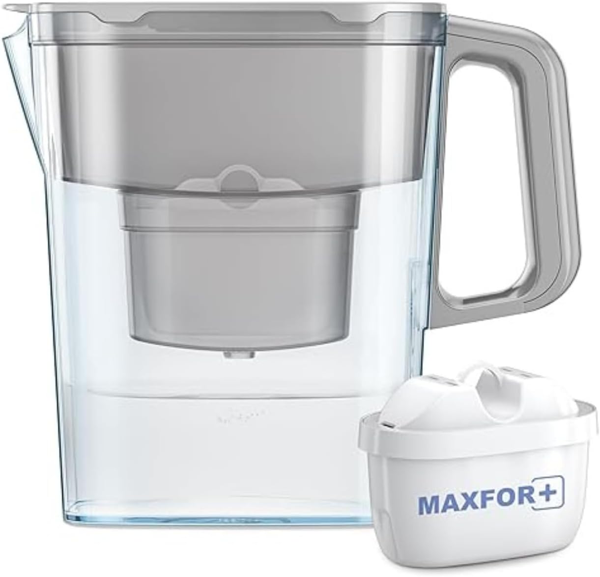 AQUAPHOR Kompakter Wasserfilterkrug mit 1 Maxfor+ Kartusche, 2,4 l, Grau, ideal für die Kühlschranktür und kleine Küchen – Bild 2